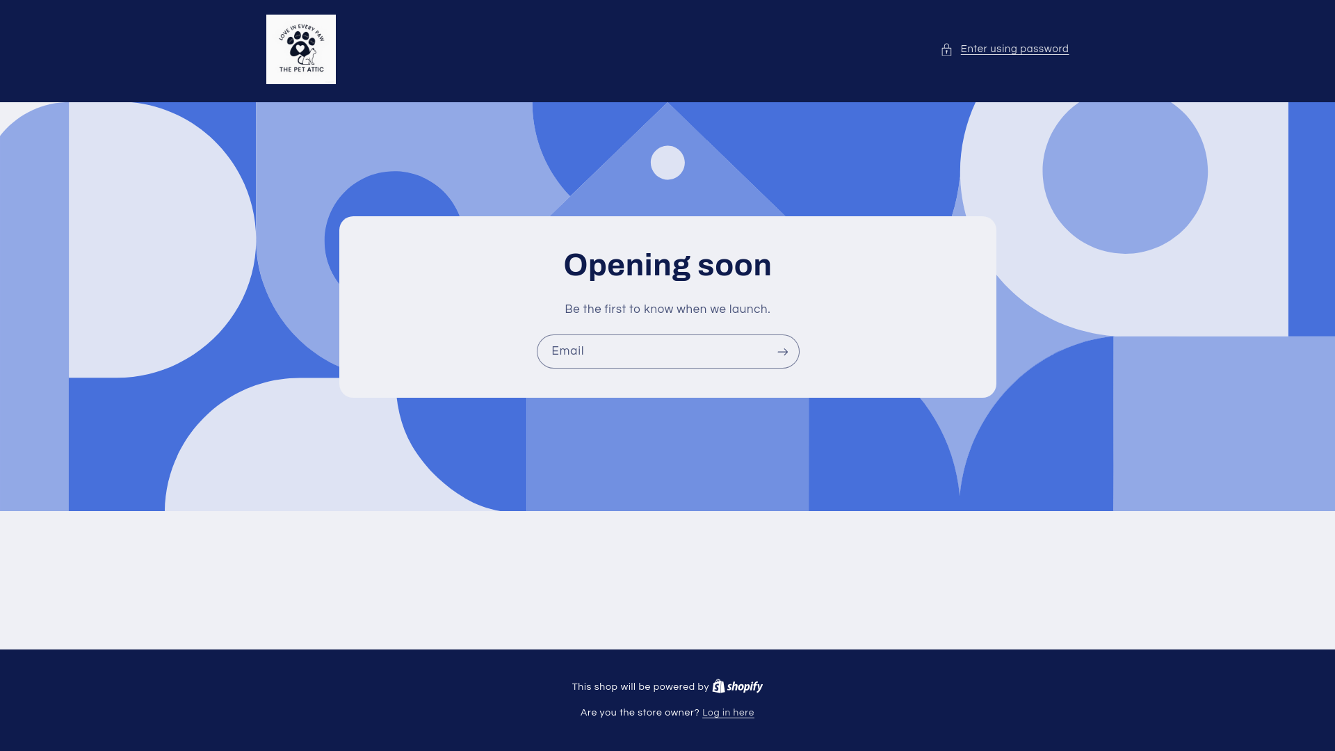 website screenshot of https://thepetattic.store/