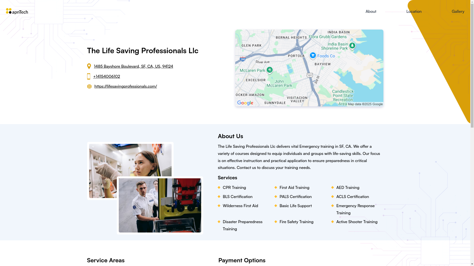 website screenshot of https://thelifesavingprofessionalsllc.online/