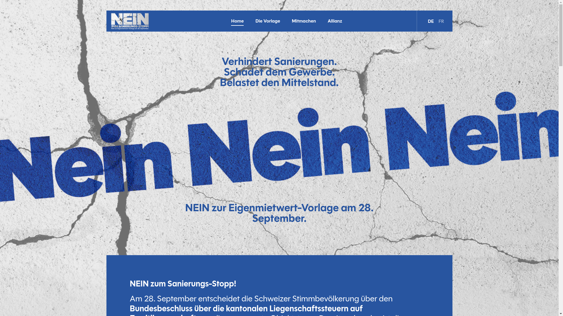 website screenshot of https://sanierungsstopp-nein.ch/