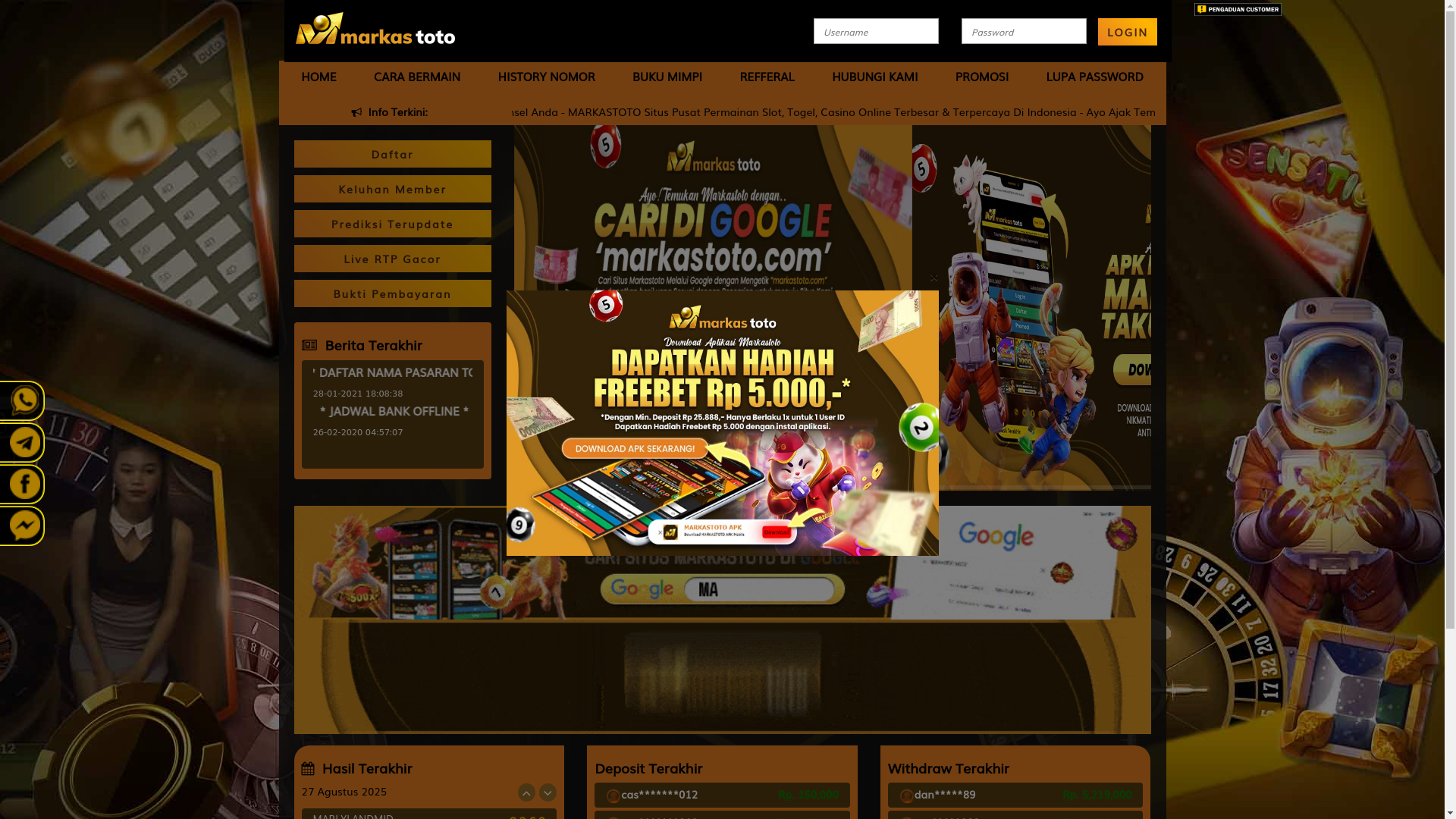 website screenshot of https://markastoto37.com/