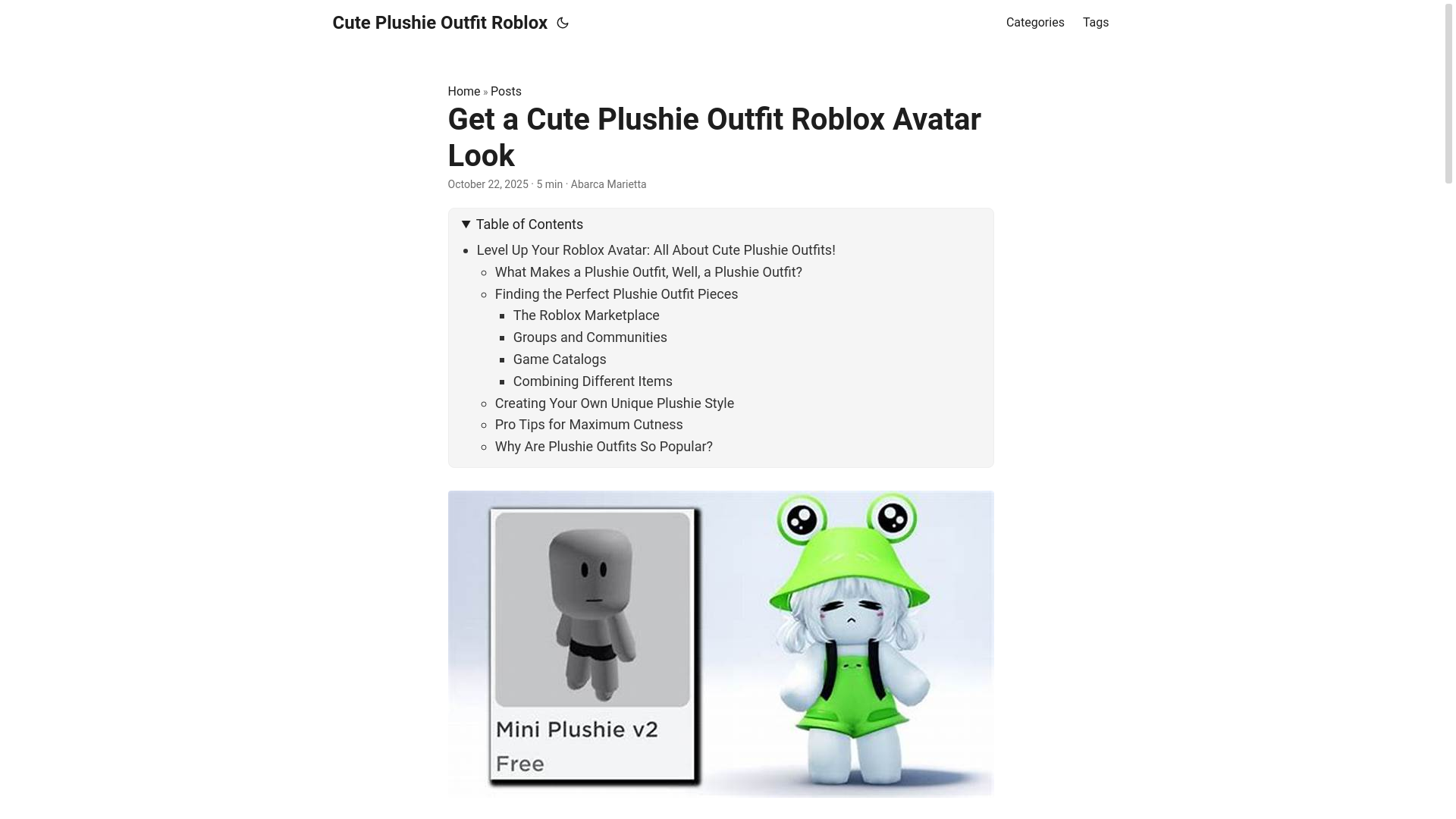 website screenshot of https://cute-plushie-outfit-roblox.pages.dev/
