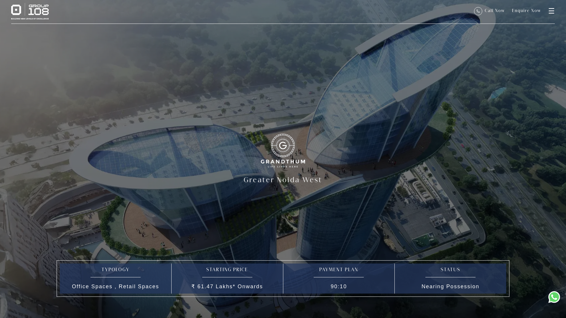 website screenshot of https://group108-grandthumnoida.com/