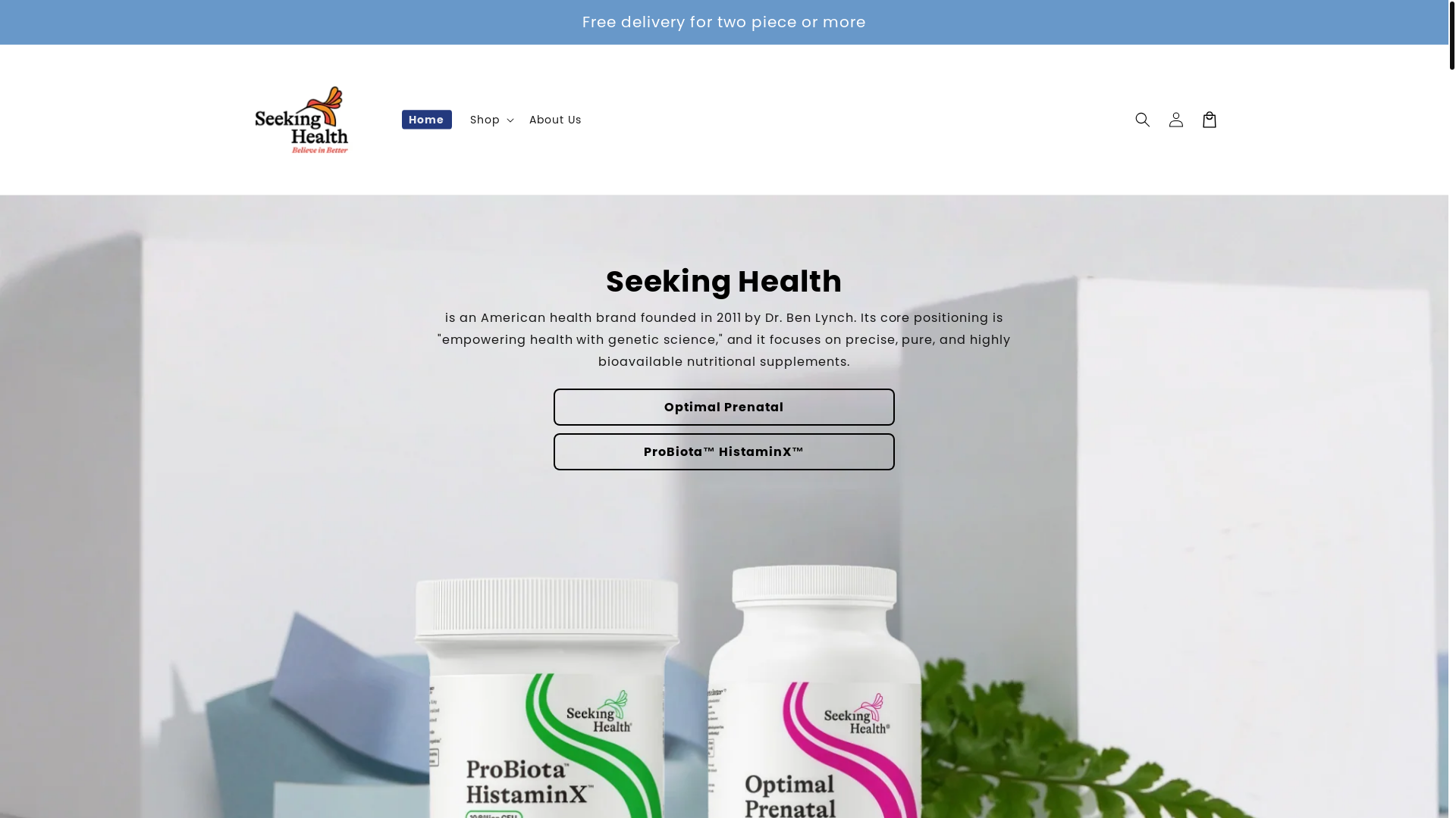 website screenshot of https://seekinghhealth.com/