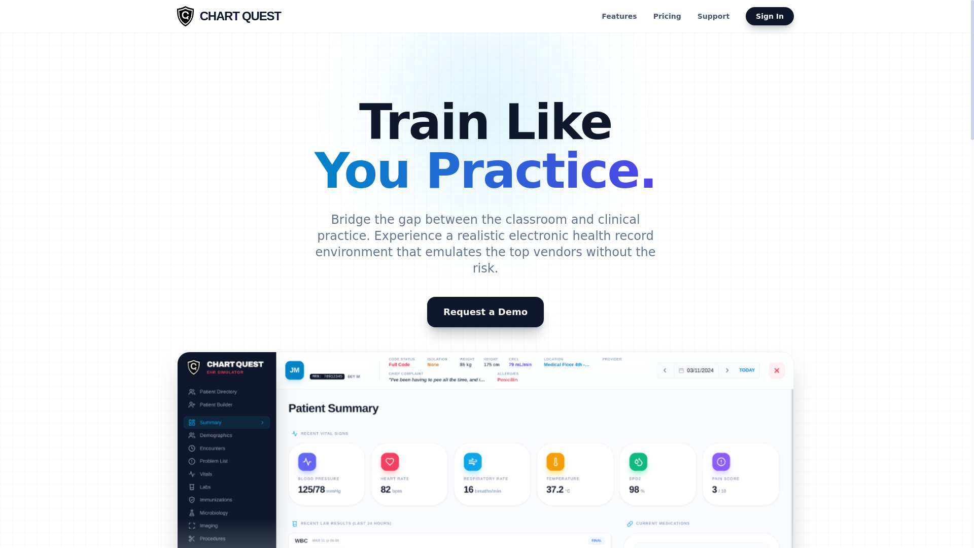 website screenshot of https://chart-quest.pages.dev/