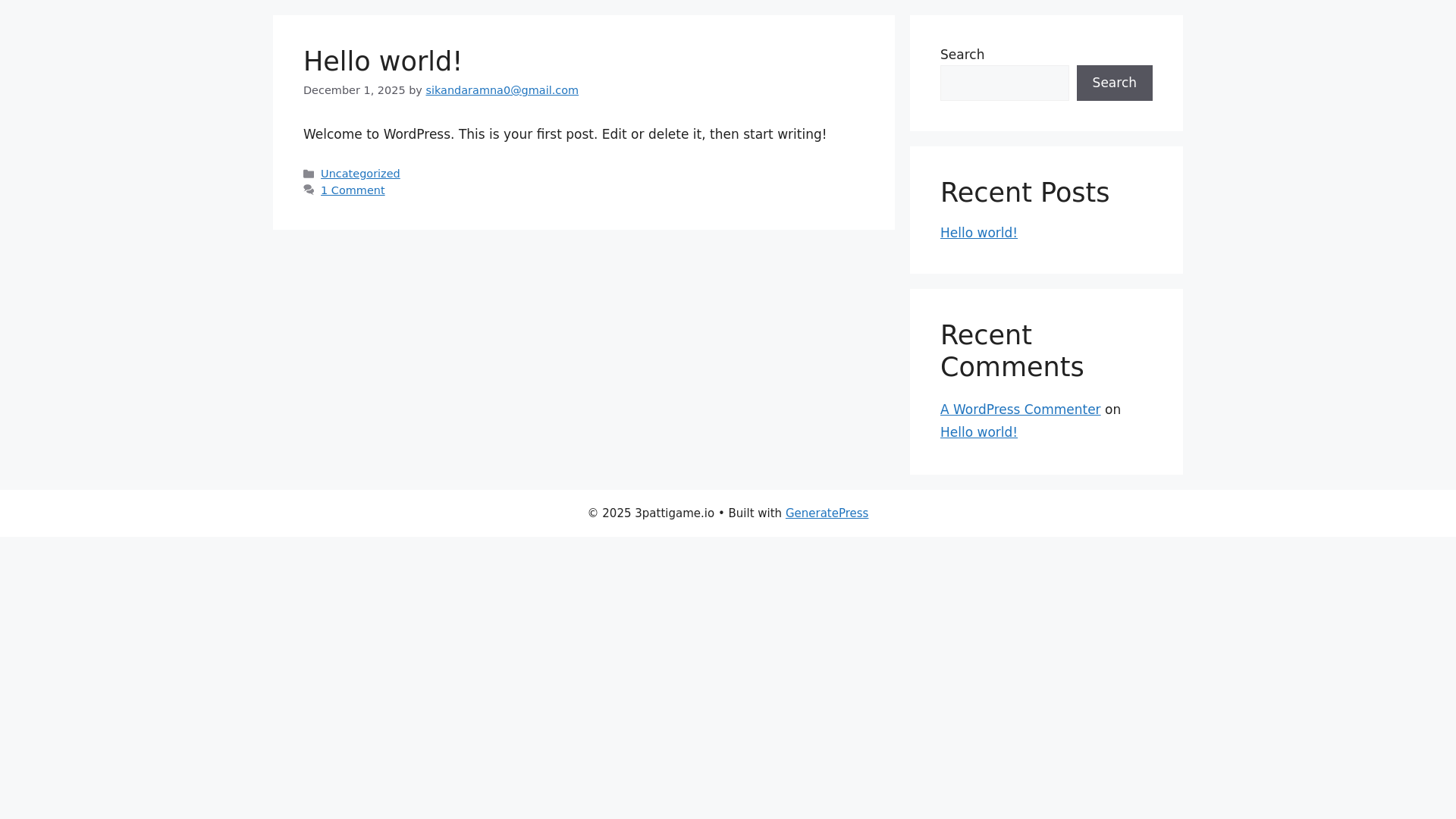 website screenshot of https://3pattigame.io/