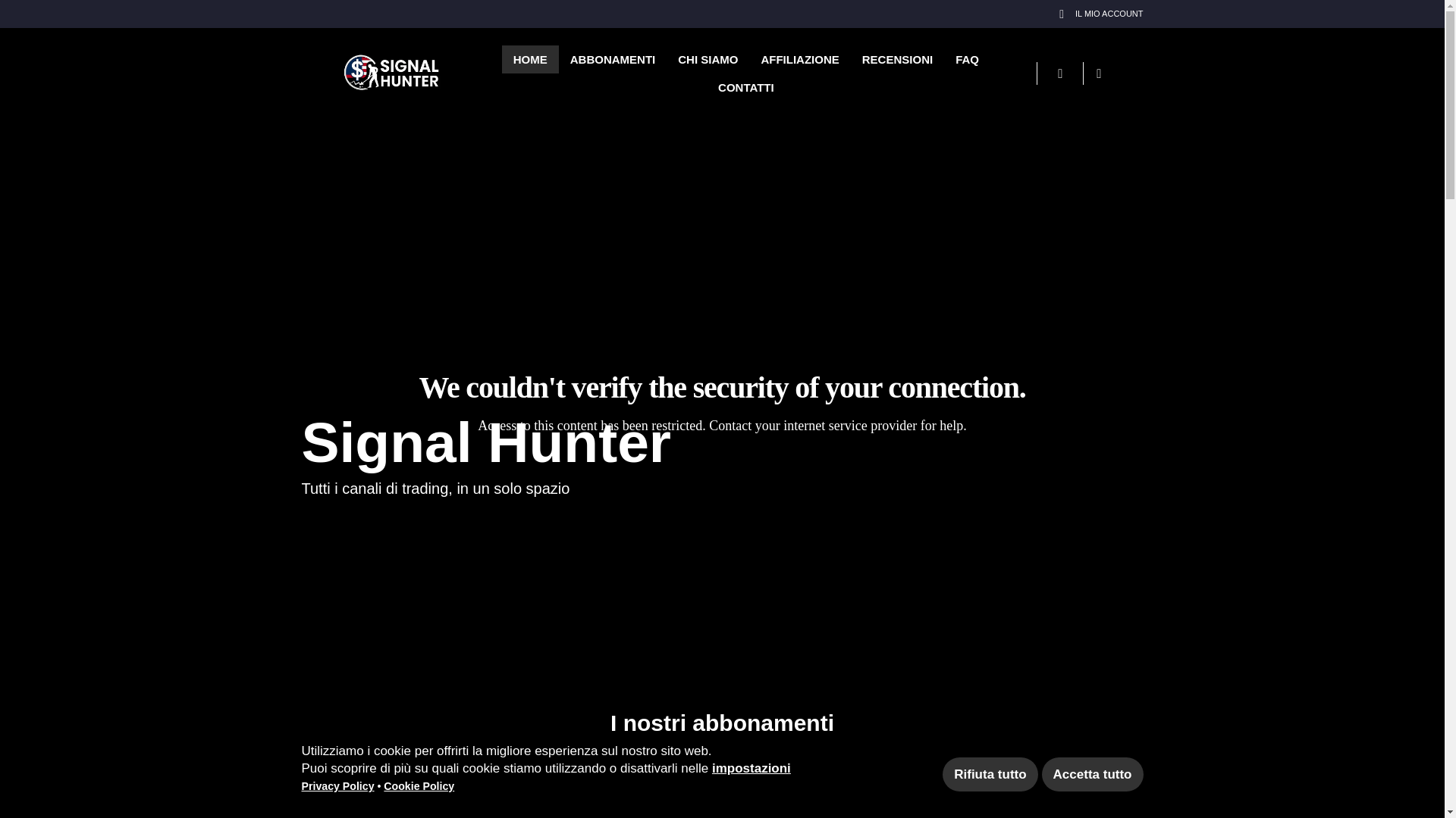 website screenshot of https://signalhunter.it/