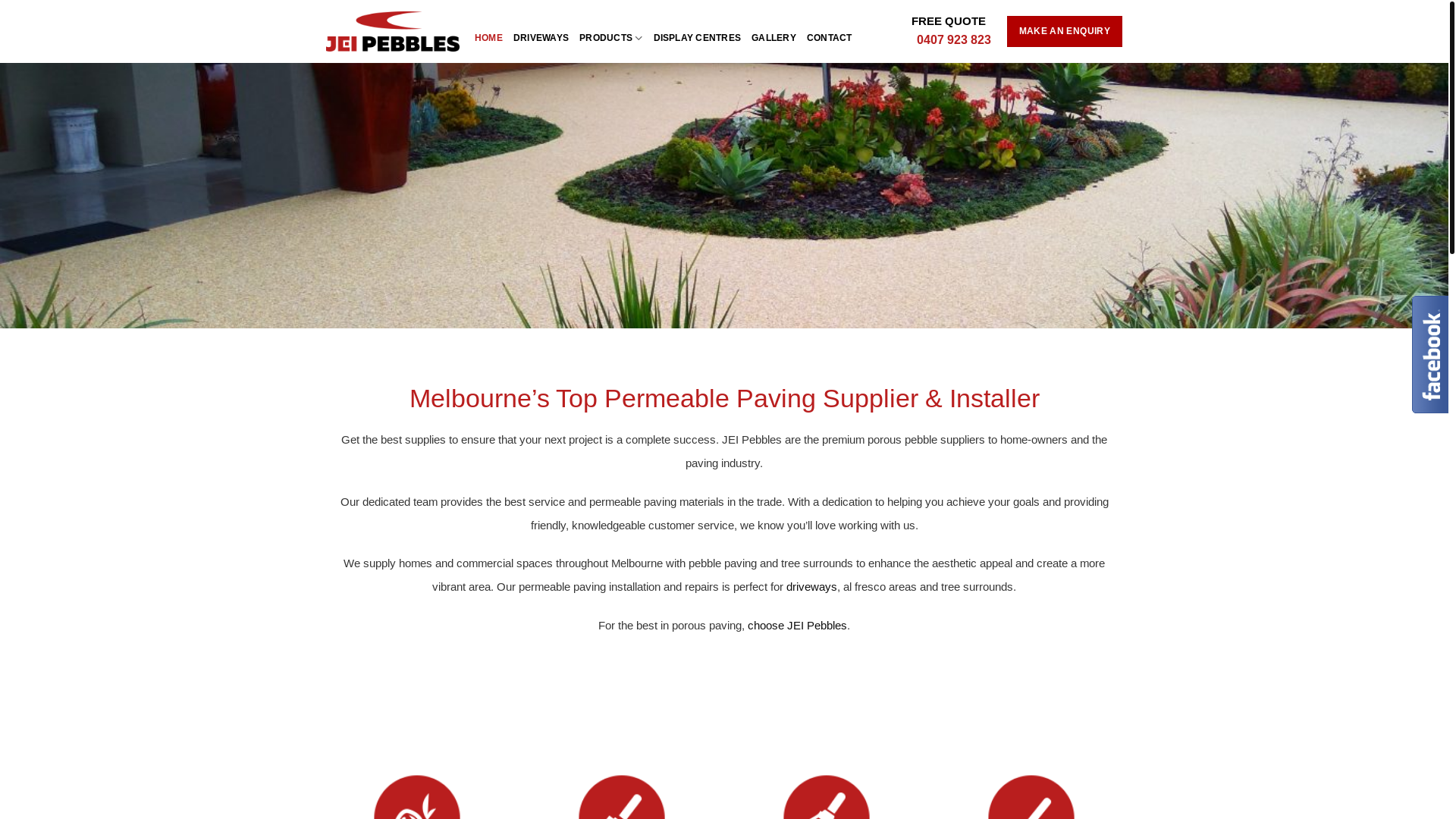 website screenshot of https://jeipebbles.com.au/