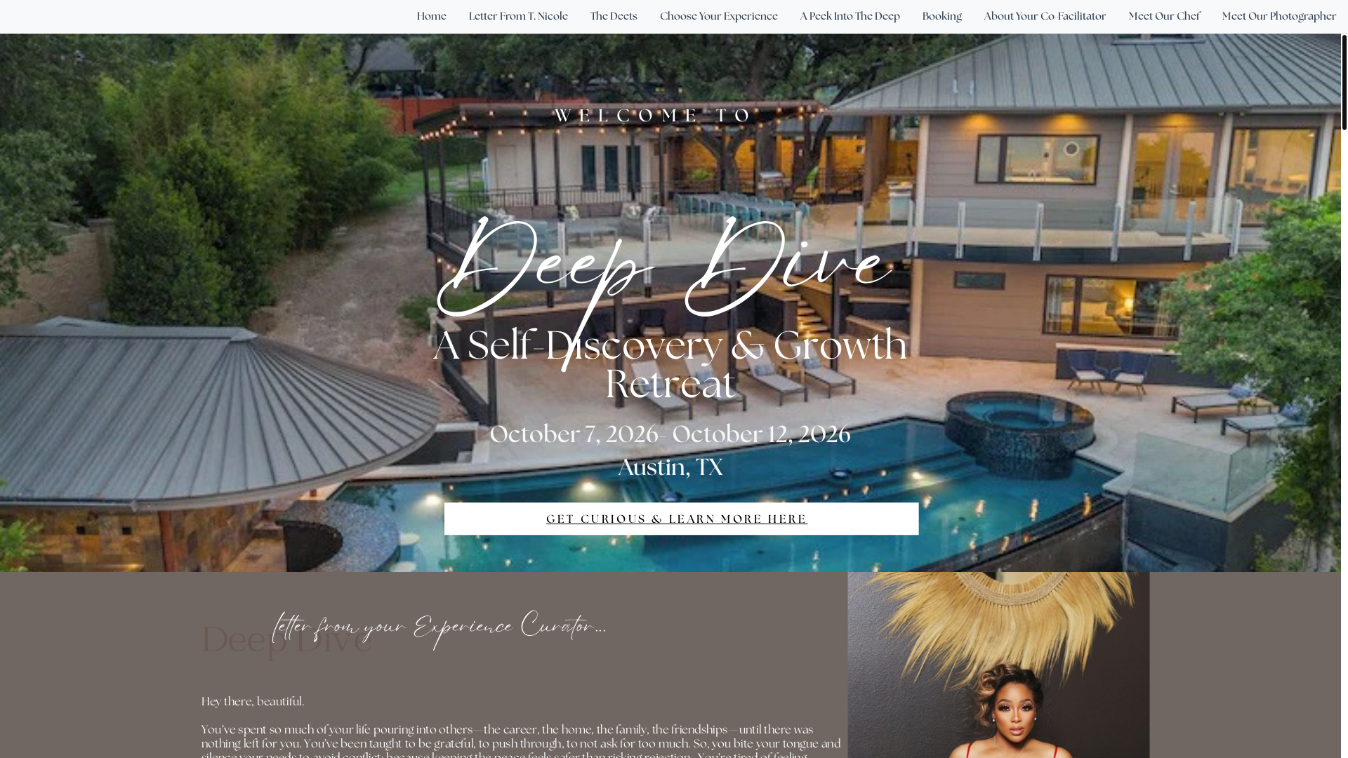 website screenshot of https://deepdivewithtiffany.net/