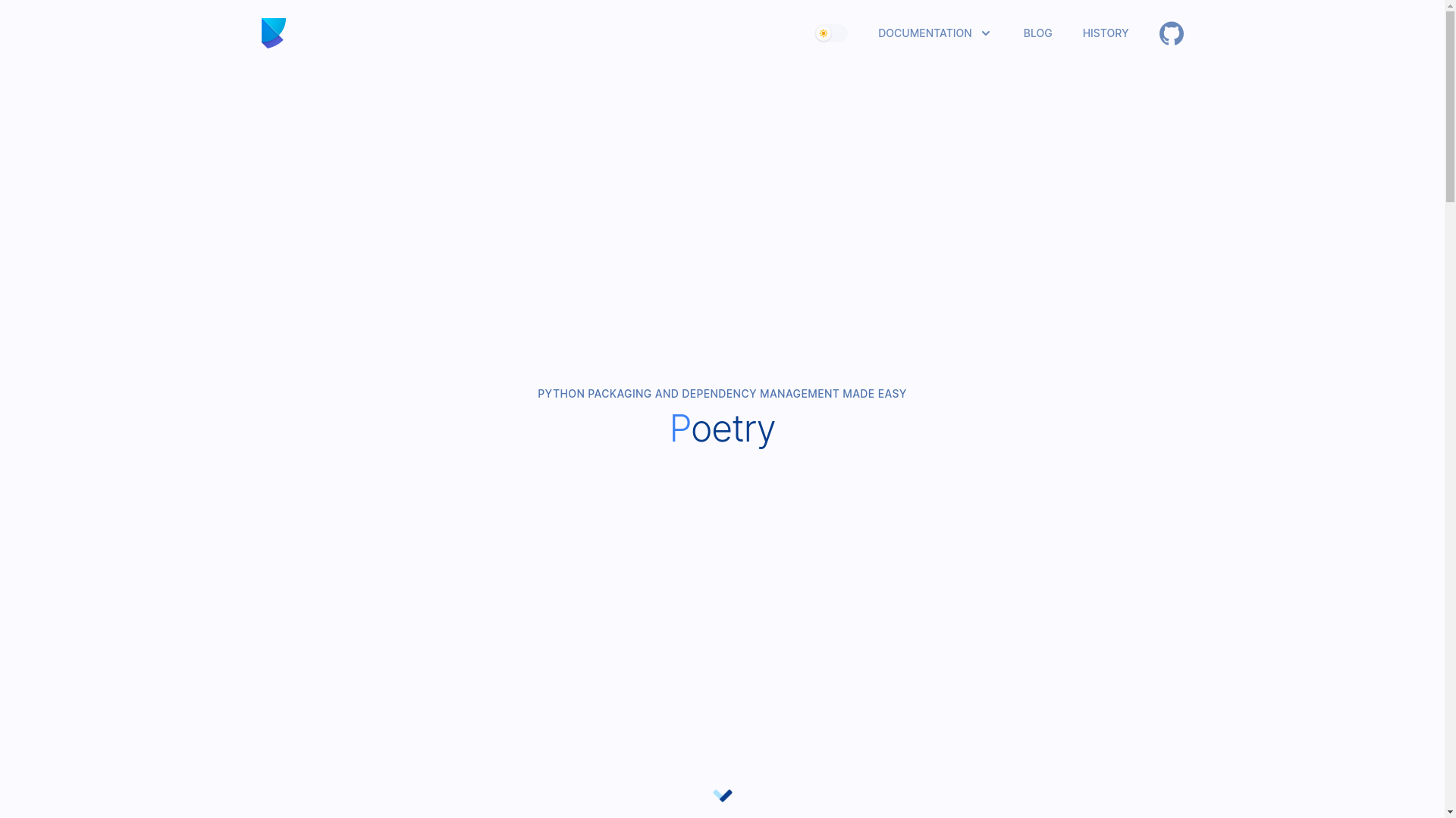 website screenshot of https://python-poetry.org/