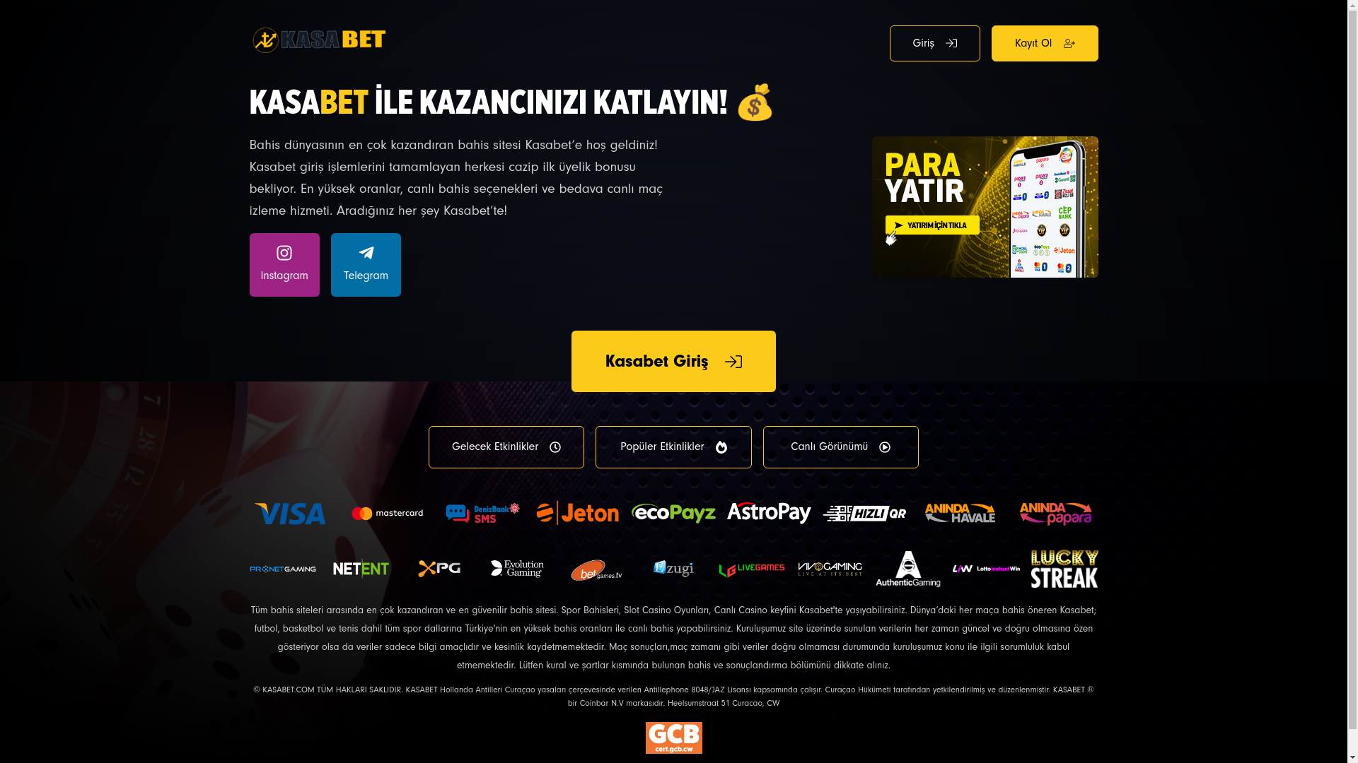 website screenshot of https://kasabetgiris.com/