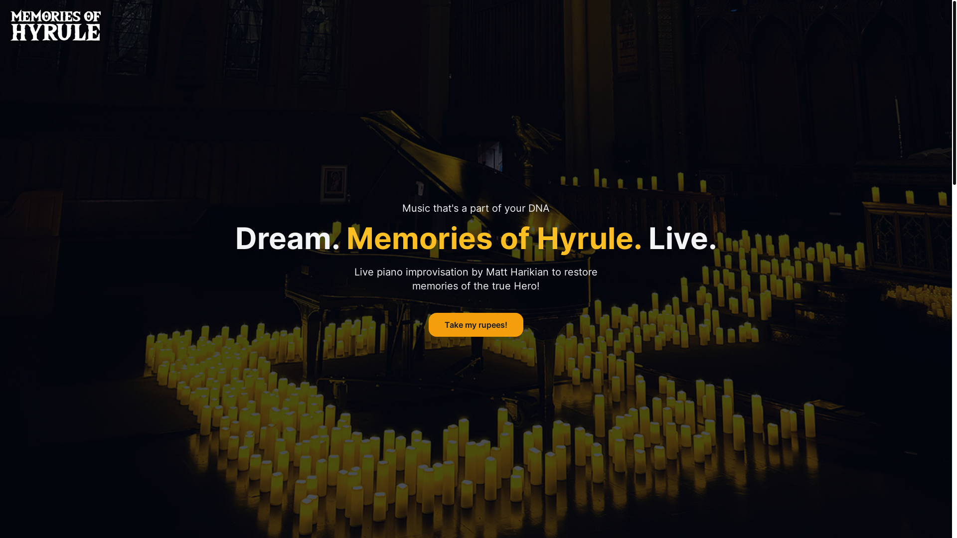 website screenshot of https://memoriesofhyrule.store/