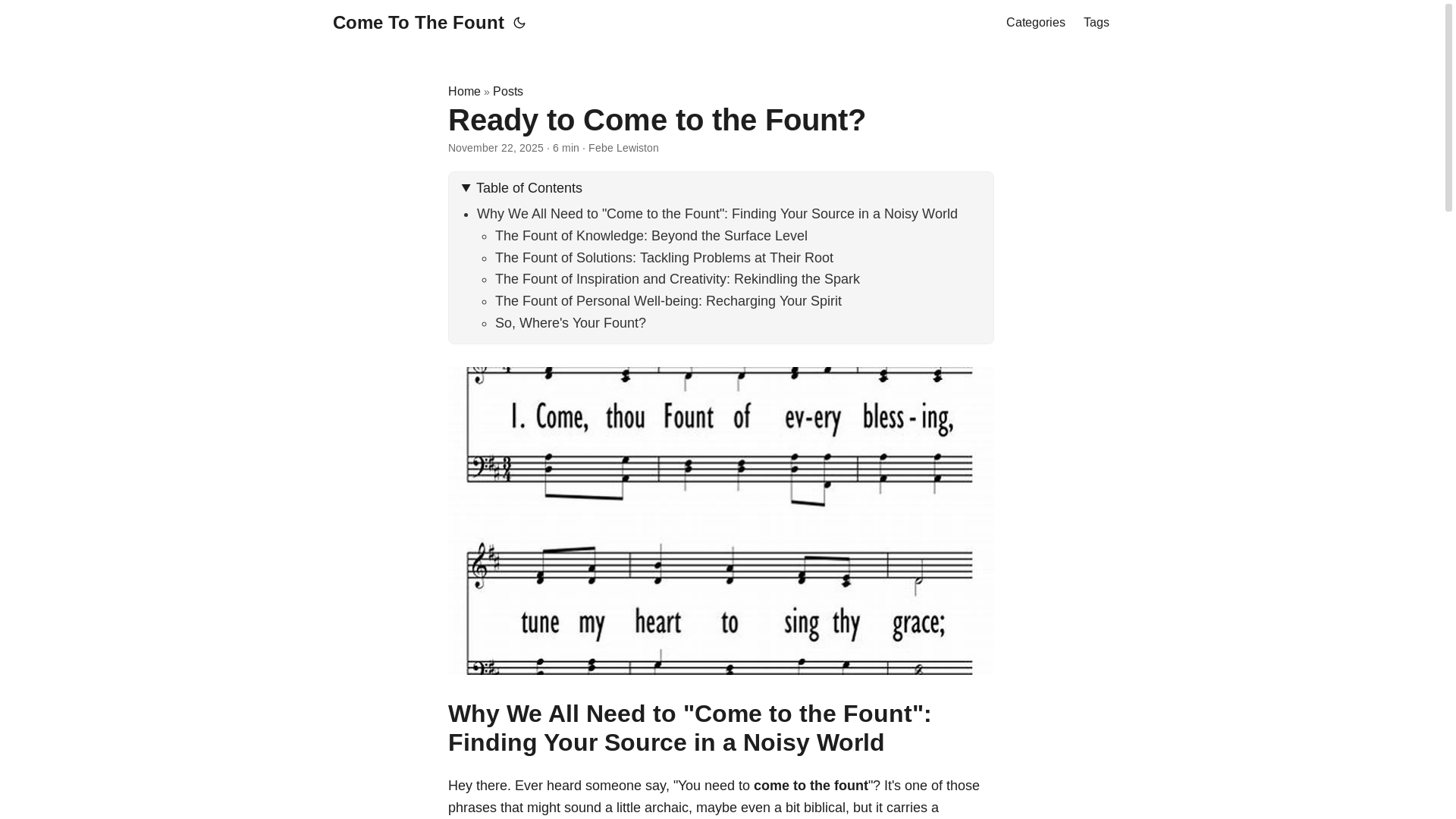 website screenshot of https://cometothefount2.pages.dev/