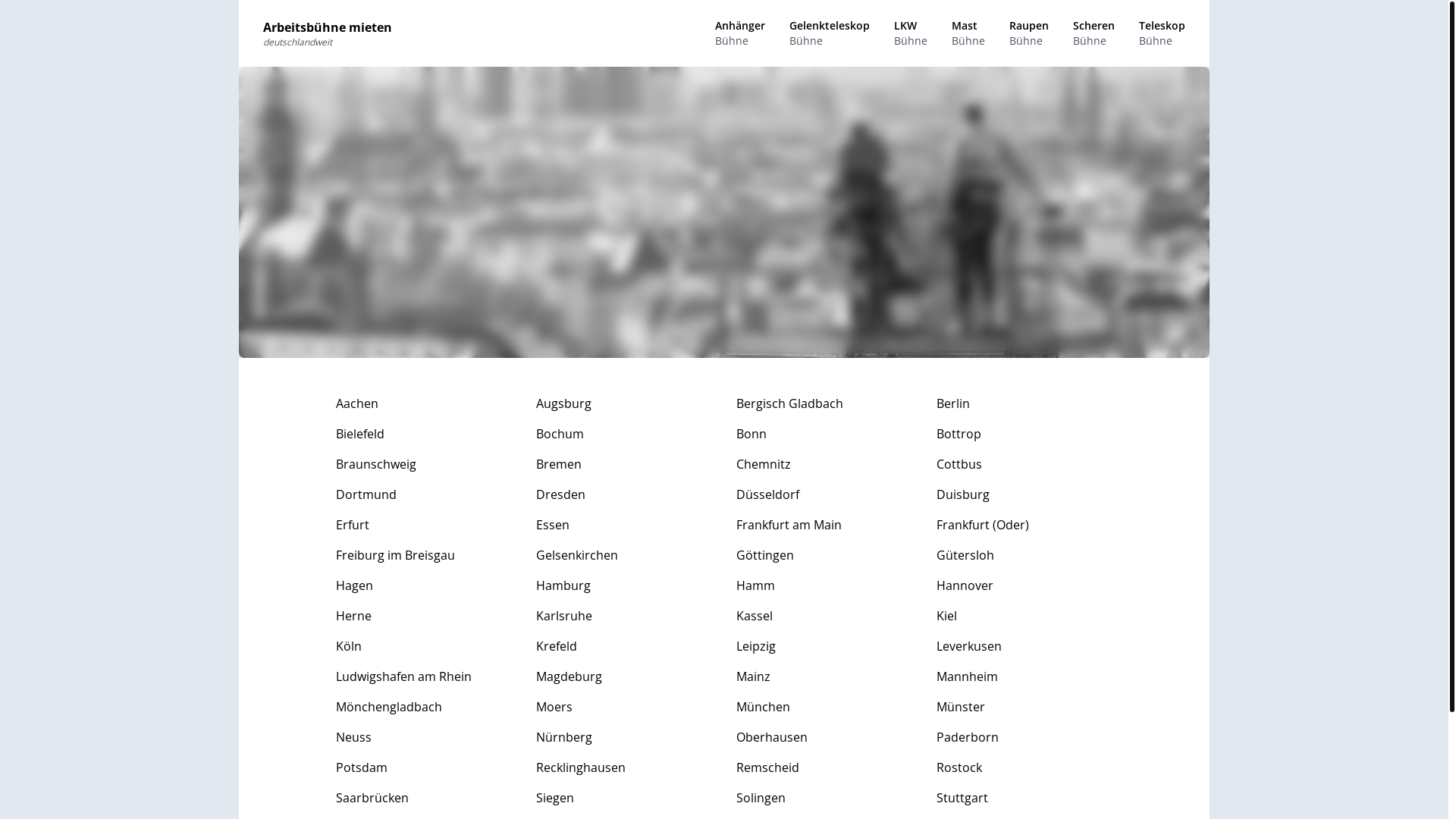 website screenshot of https://arbeitsbuehnemieten-de.pages.dev/