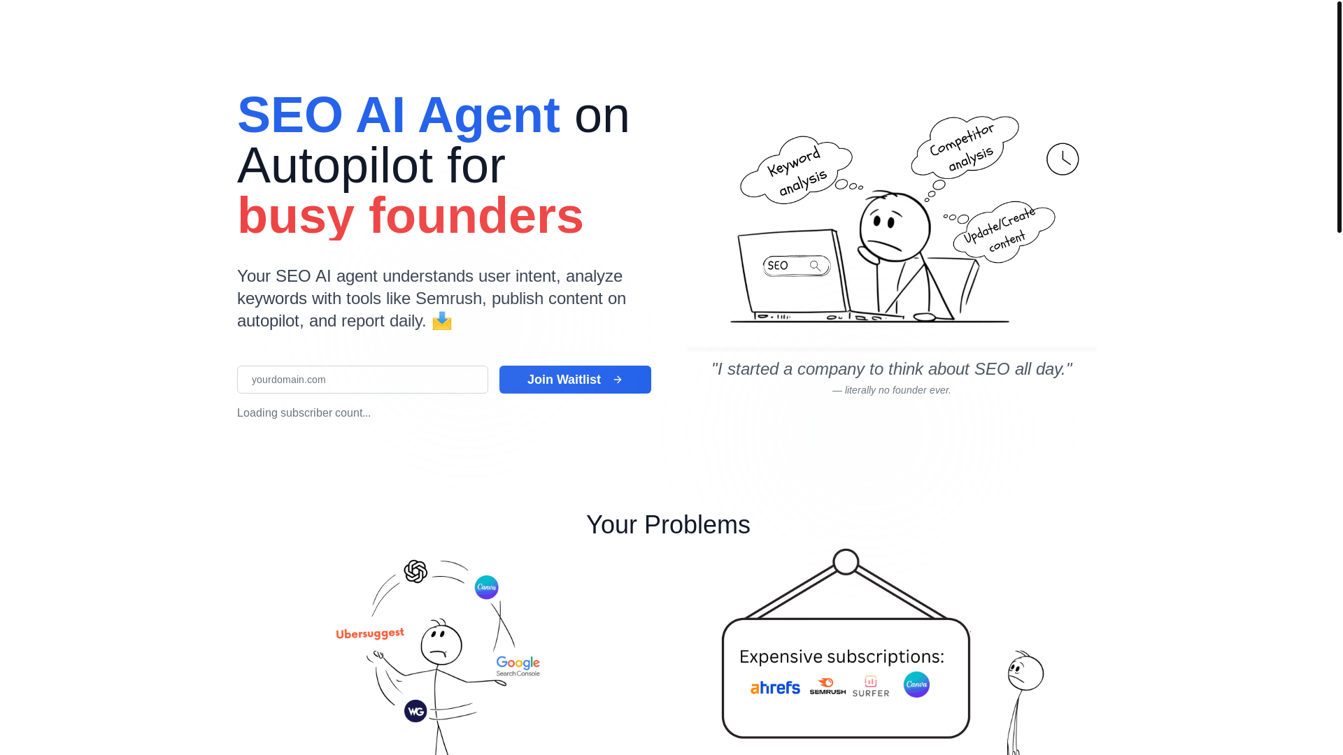 website screenshot of https://seoaiagent.ai/