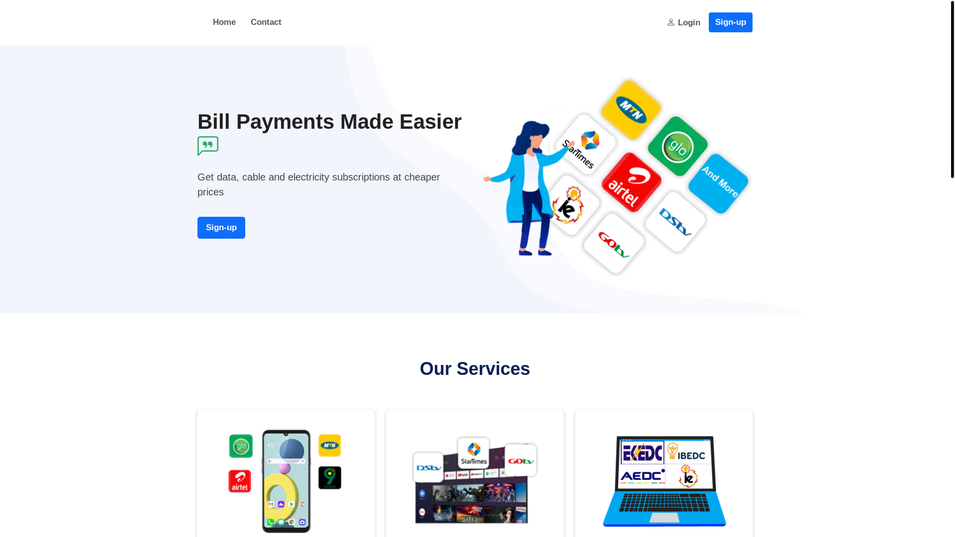 website screenshot of https://anniebestintegratedservices.com.ng/
