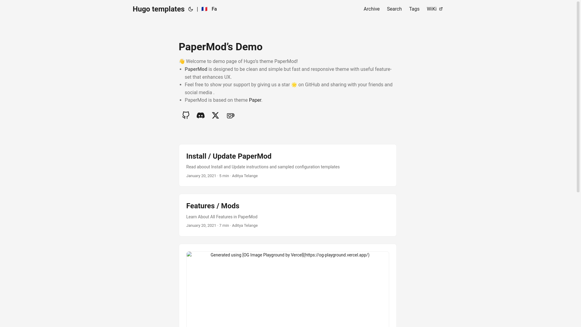website screenshot of https://showsite-hugo.pages.dev/