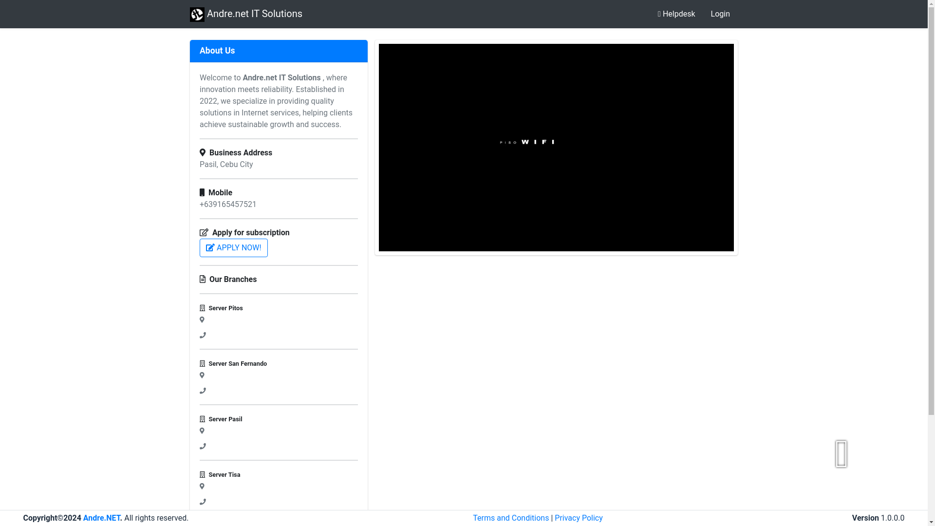 website screenshot of https://andre.net.ph/