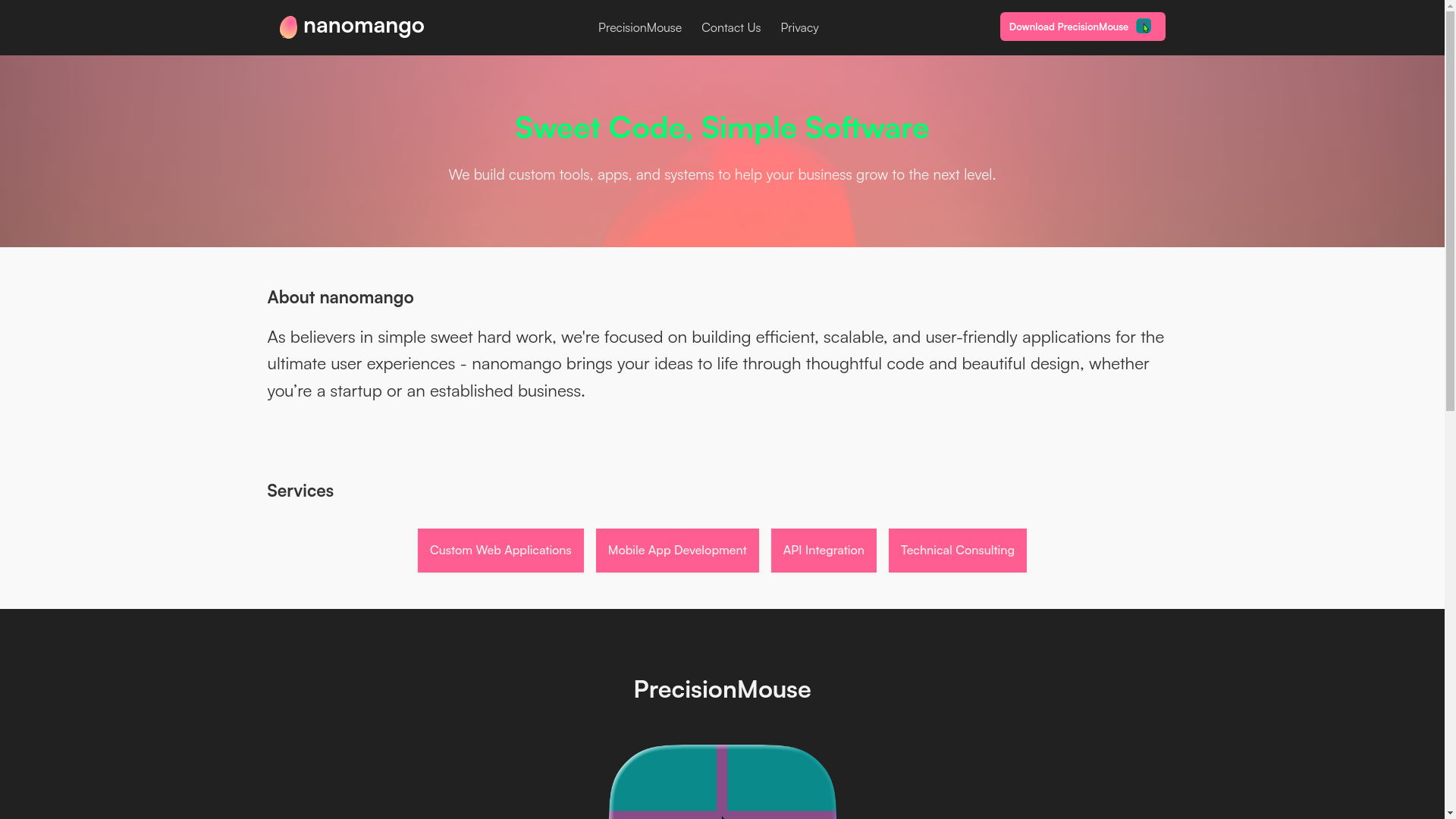 website screenshot of https://nanomango.pages.dev/