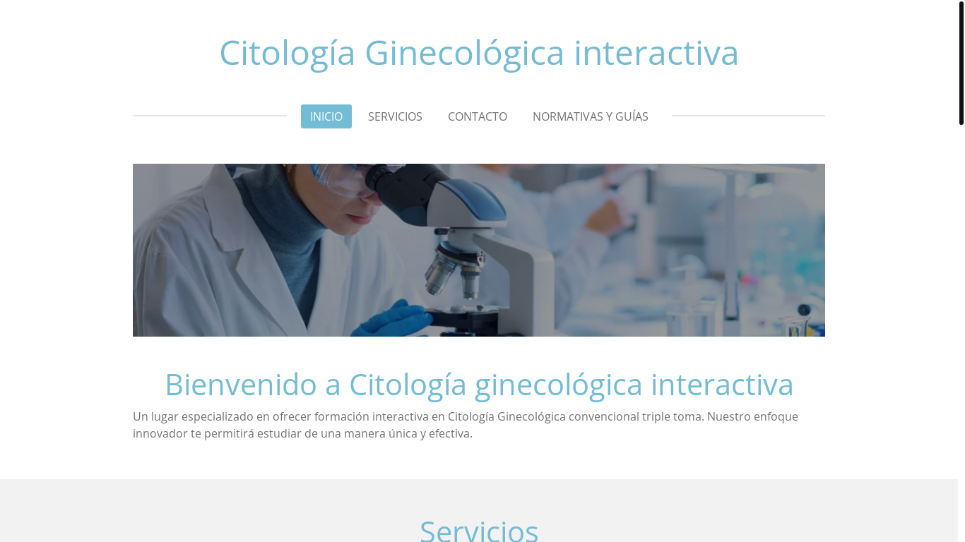 website screenshot of https://citologiaginecologicainteractiva.online/