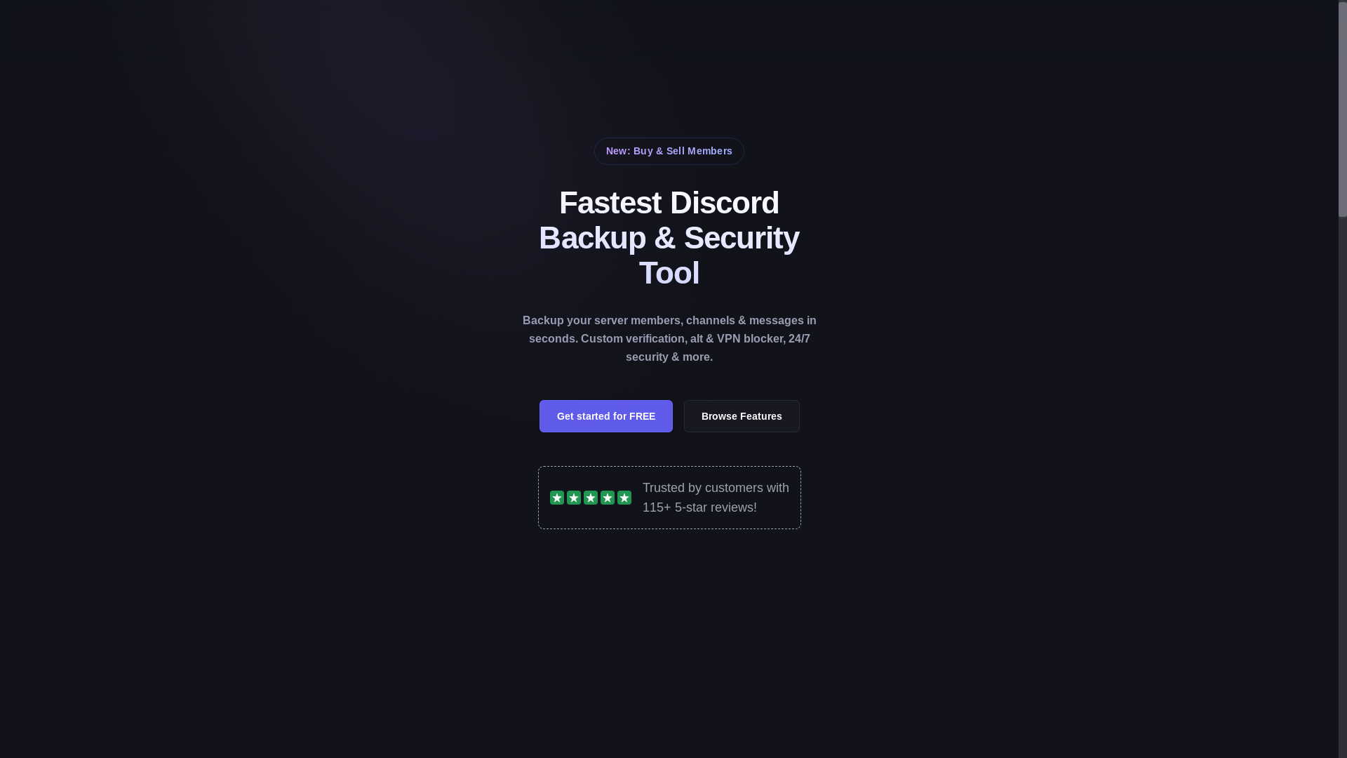 website screenshot of https://vaultcord.win/