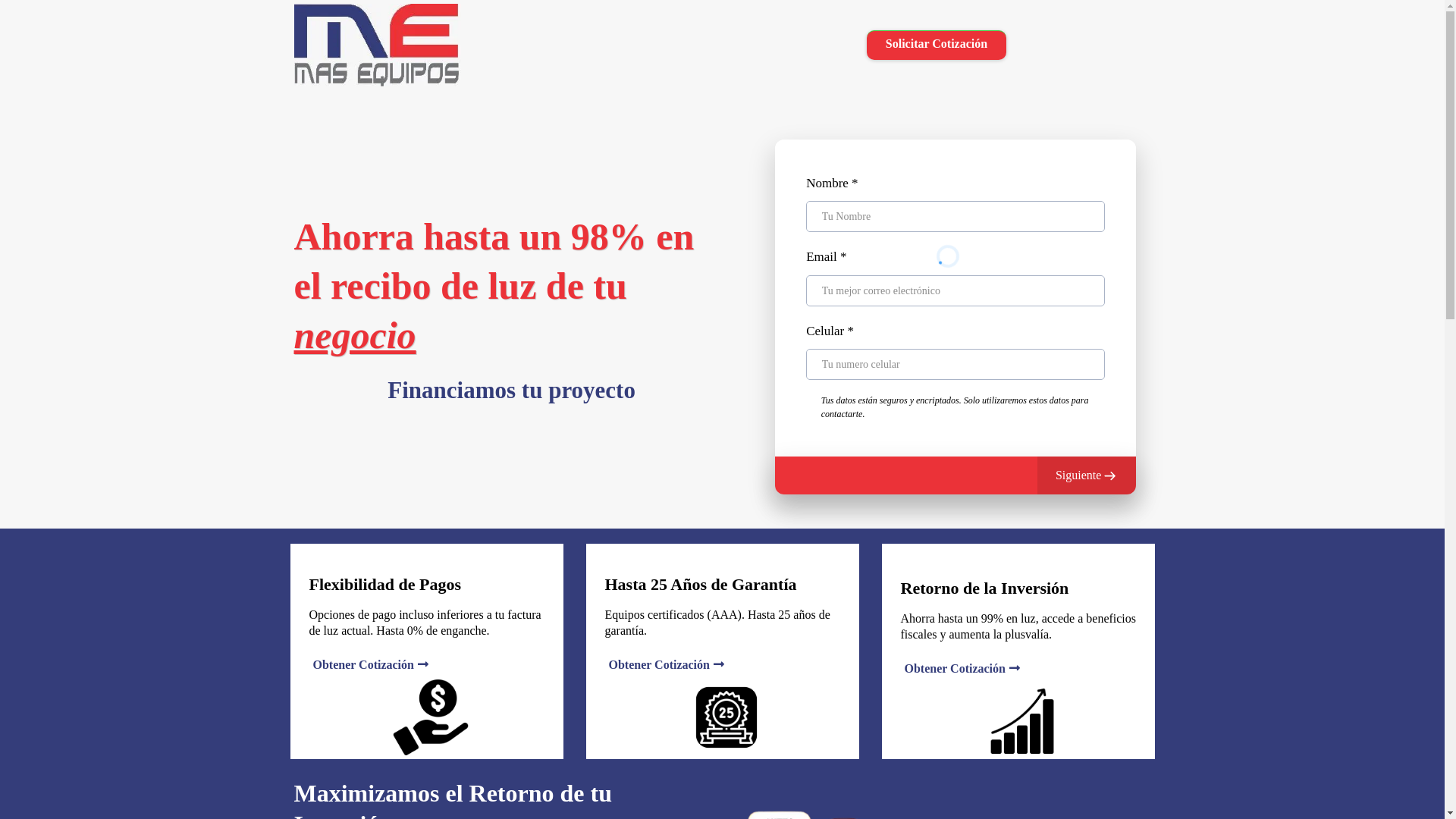 website screenshot of https://masequipos.info/
