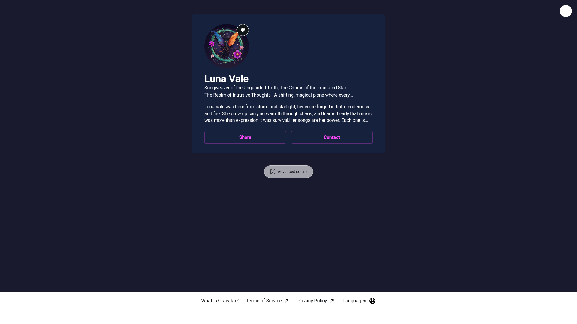 website screenshot of https://lunavale.live/