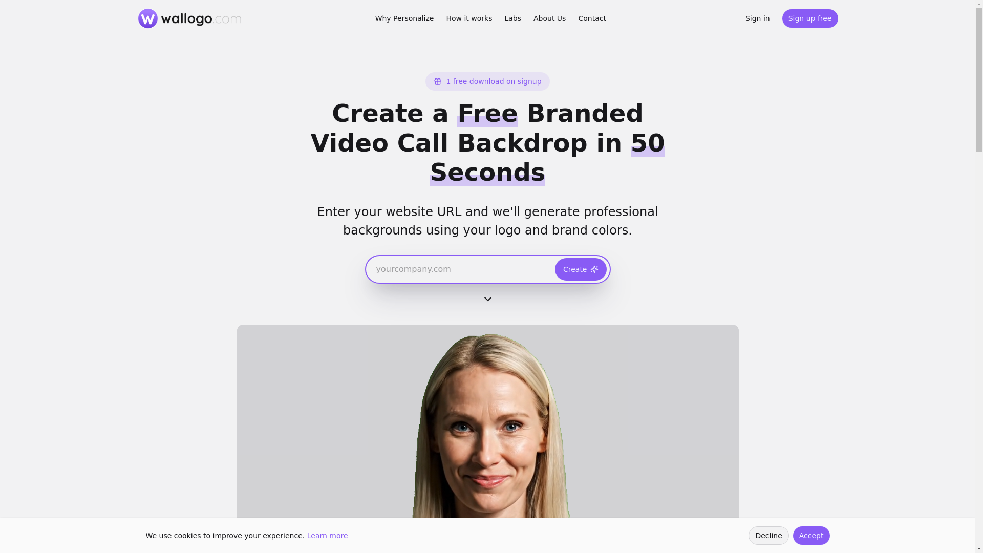 website screenshot of https://wallogo.com