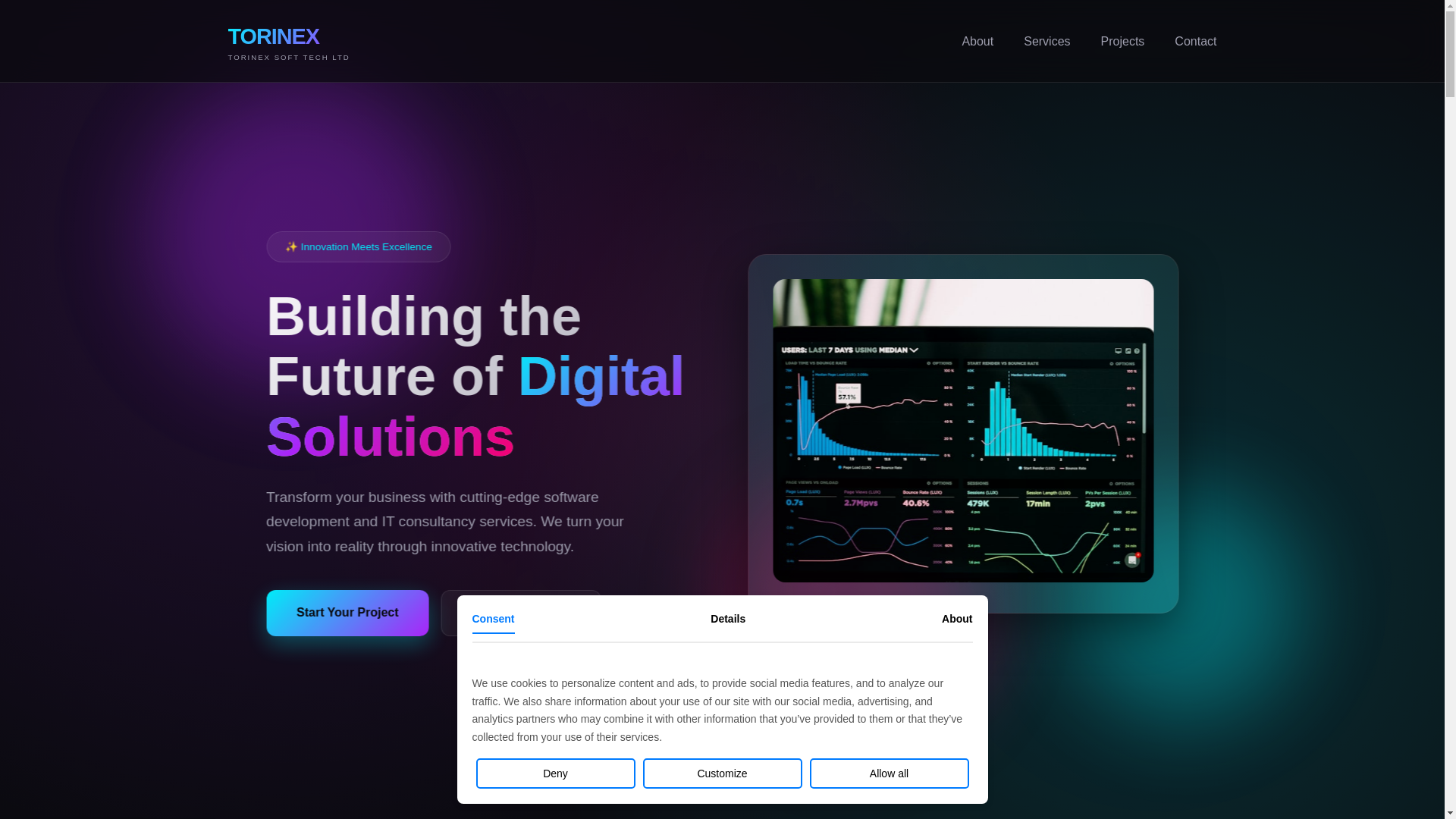 website screenshot of https://torinexsofttech.pages.dev/