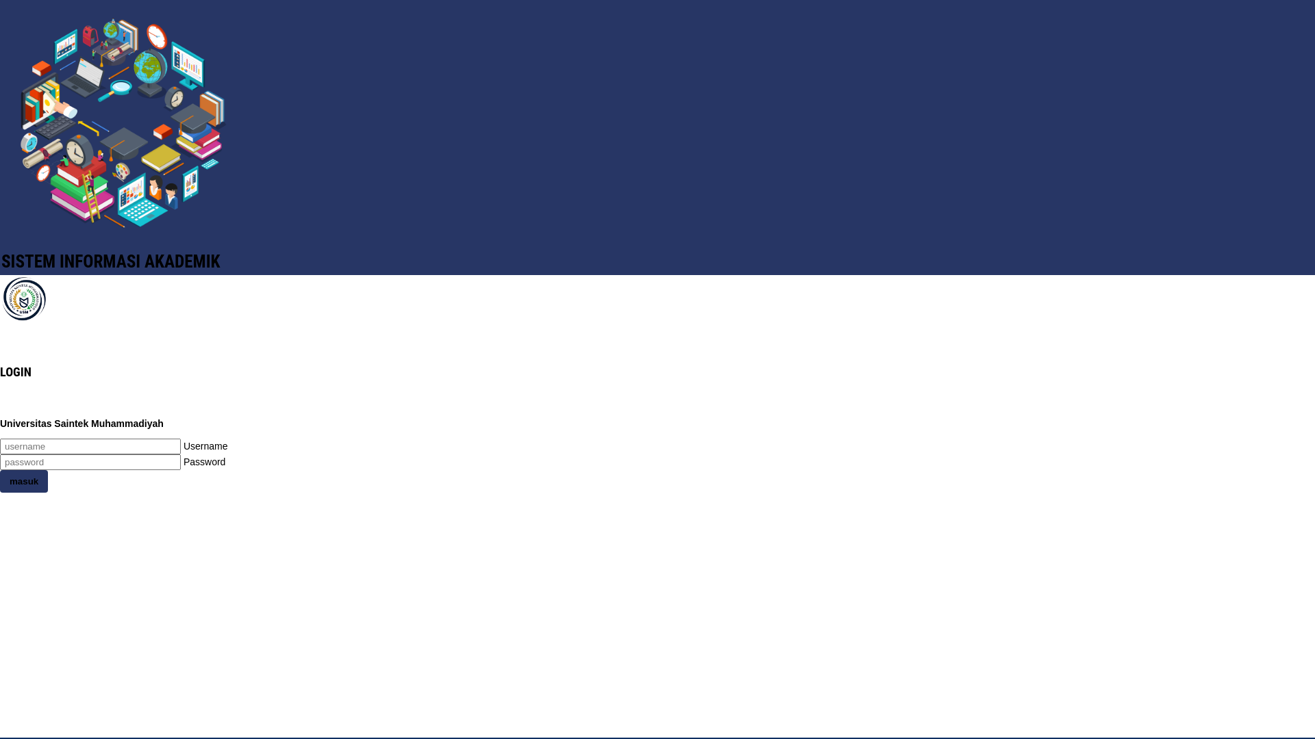 website screenshot of https://siakad.saintek.smartpayment.id/