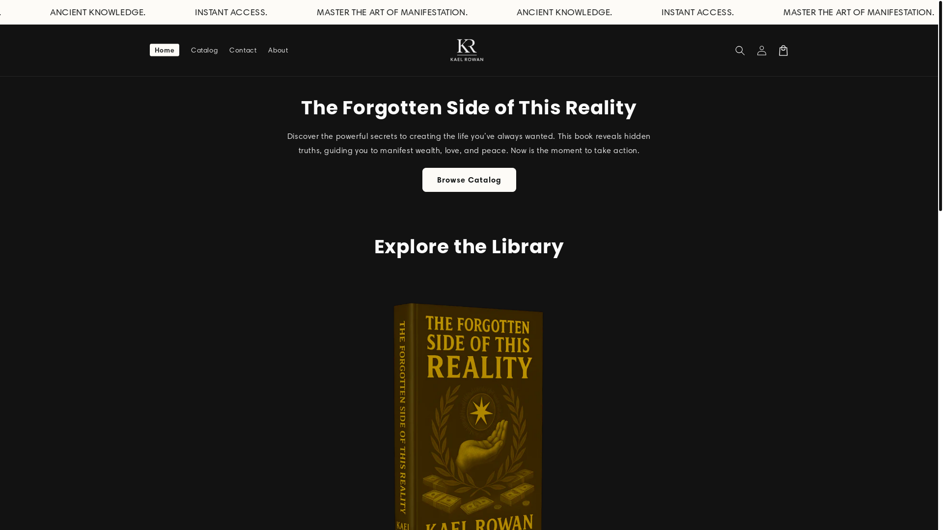 website screenshot of https://theforgottensideofthisreality.com/