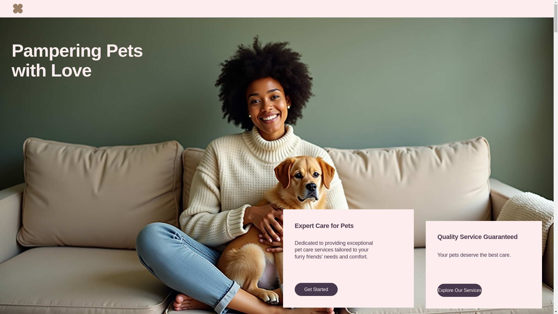 website screenshot of https://ctpamperedpets.com/