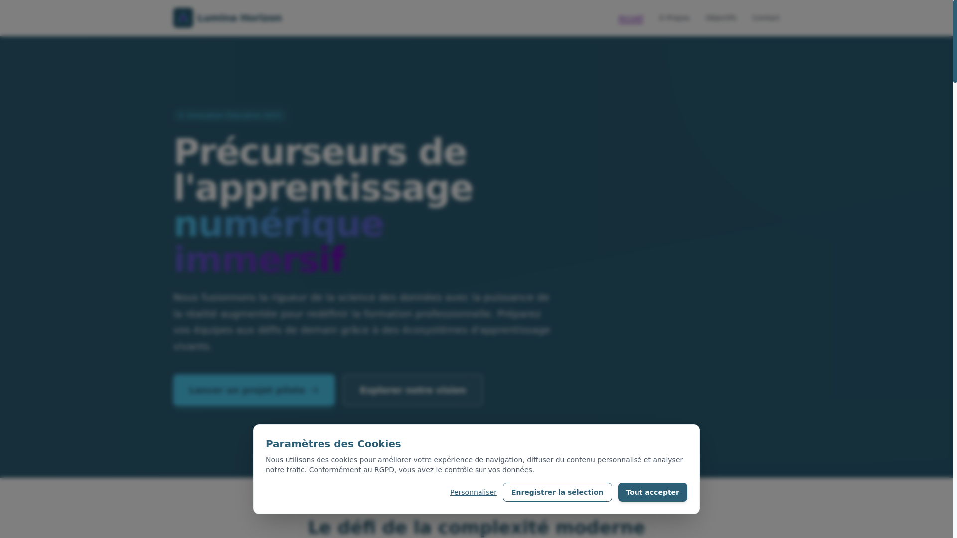 website screenshot of https://lumina-horizons.com/