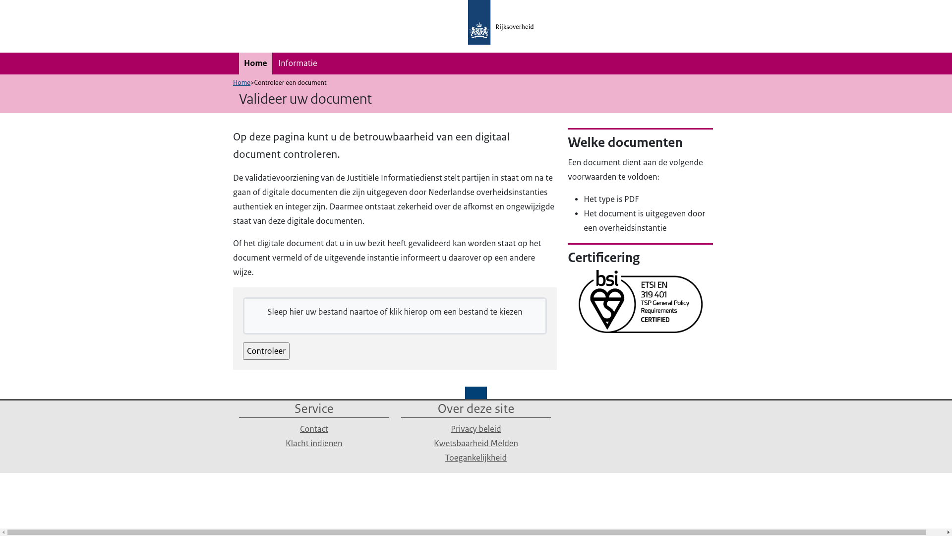 website screenshot of https://vogvalidatie.nl/