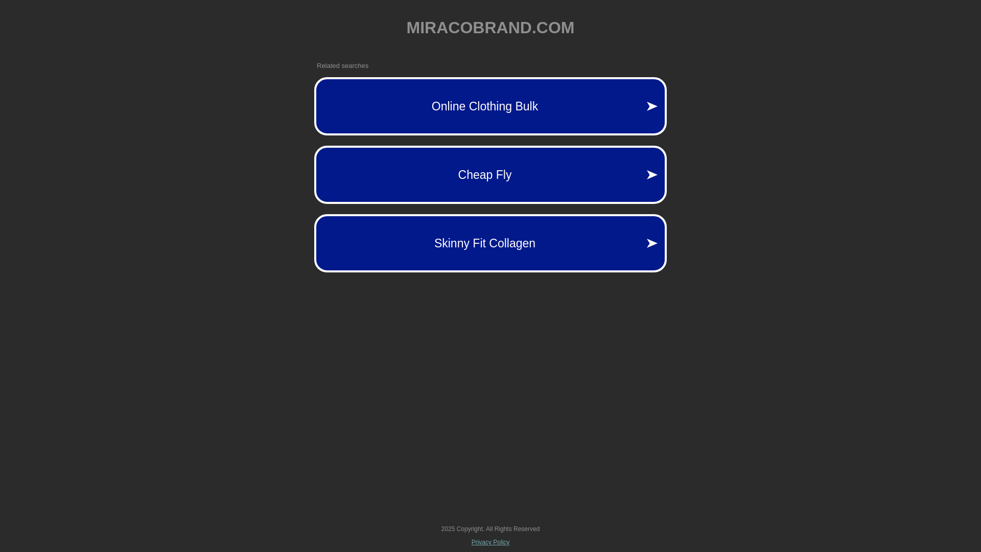 website screenshot of https://miracobrand.com/