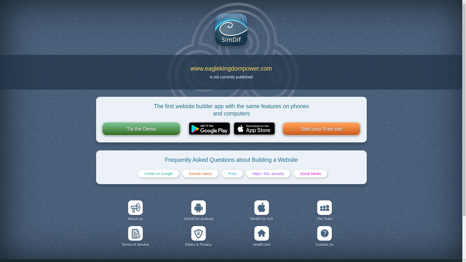 website screenshot of https://eaglekingdompower.com/
