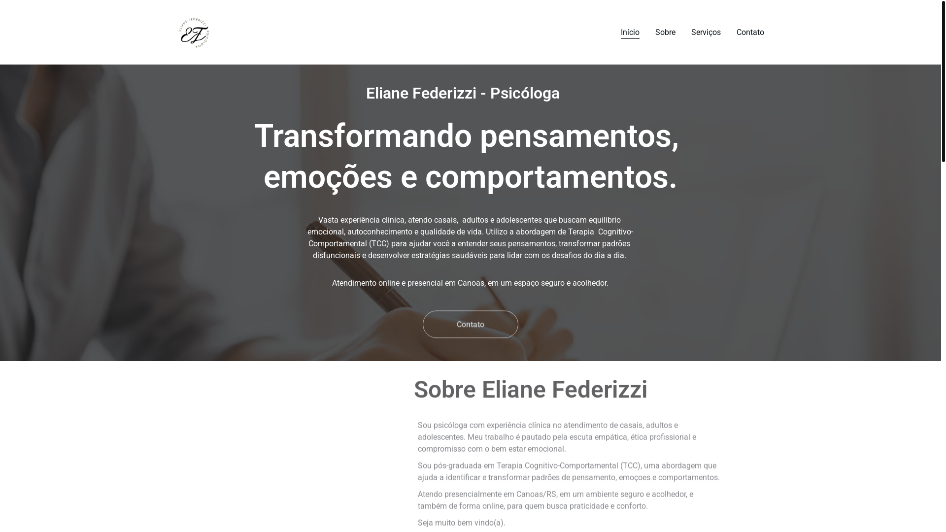 website screenshot of https://elianefederizzi.com.br/