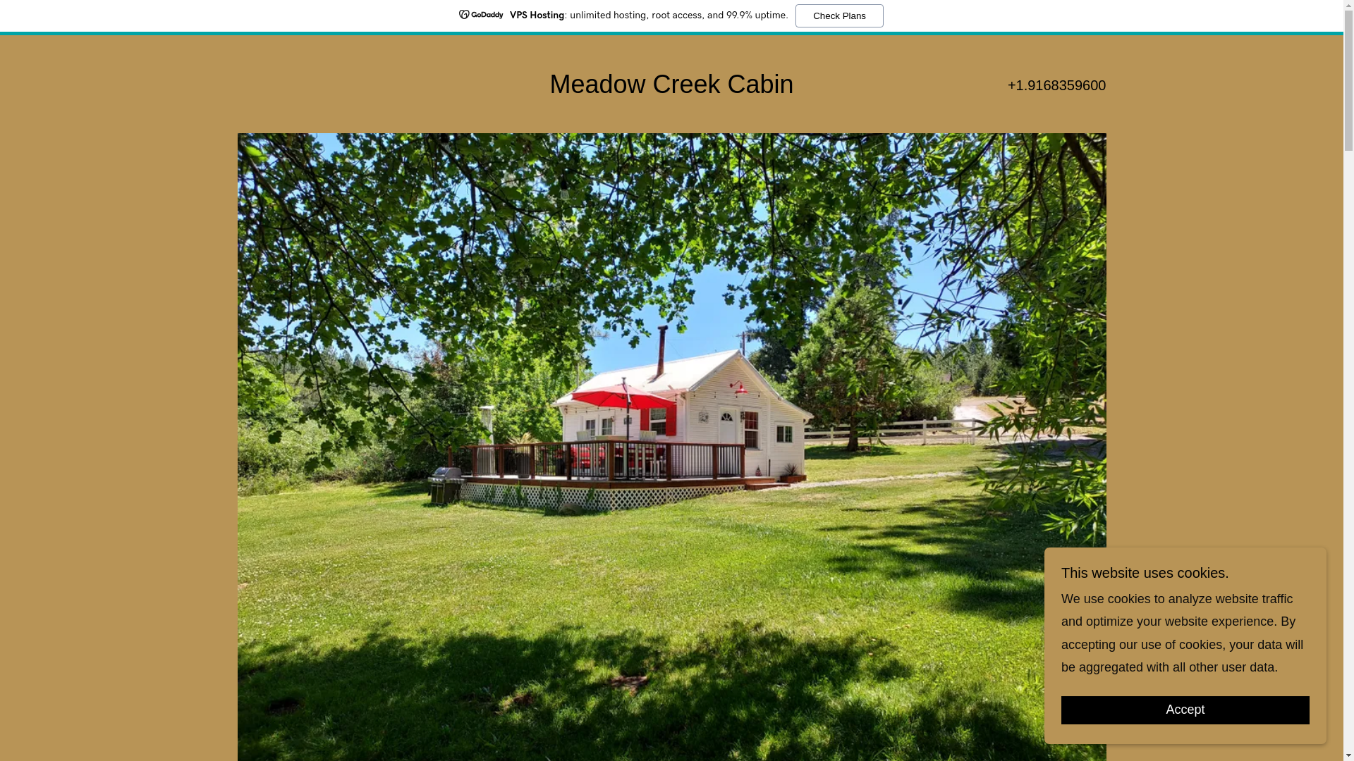 website screenshot of https://meadowcreekcabin.com/