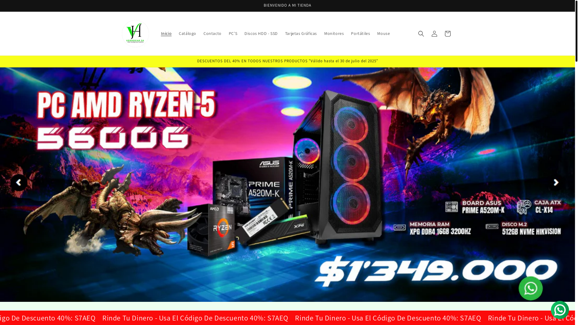 website screenshot of https://venhogarsa.com.co/