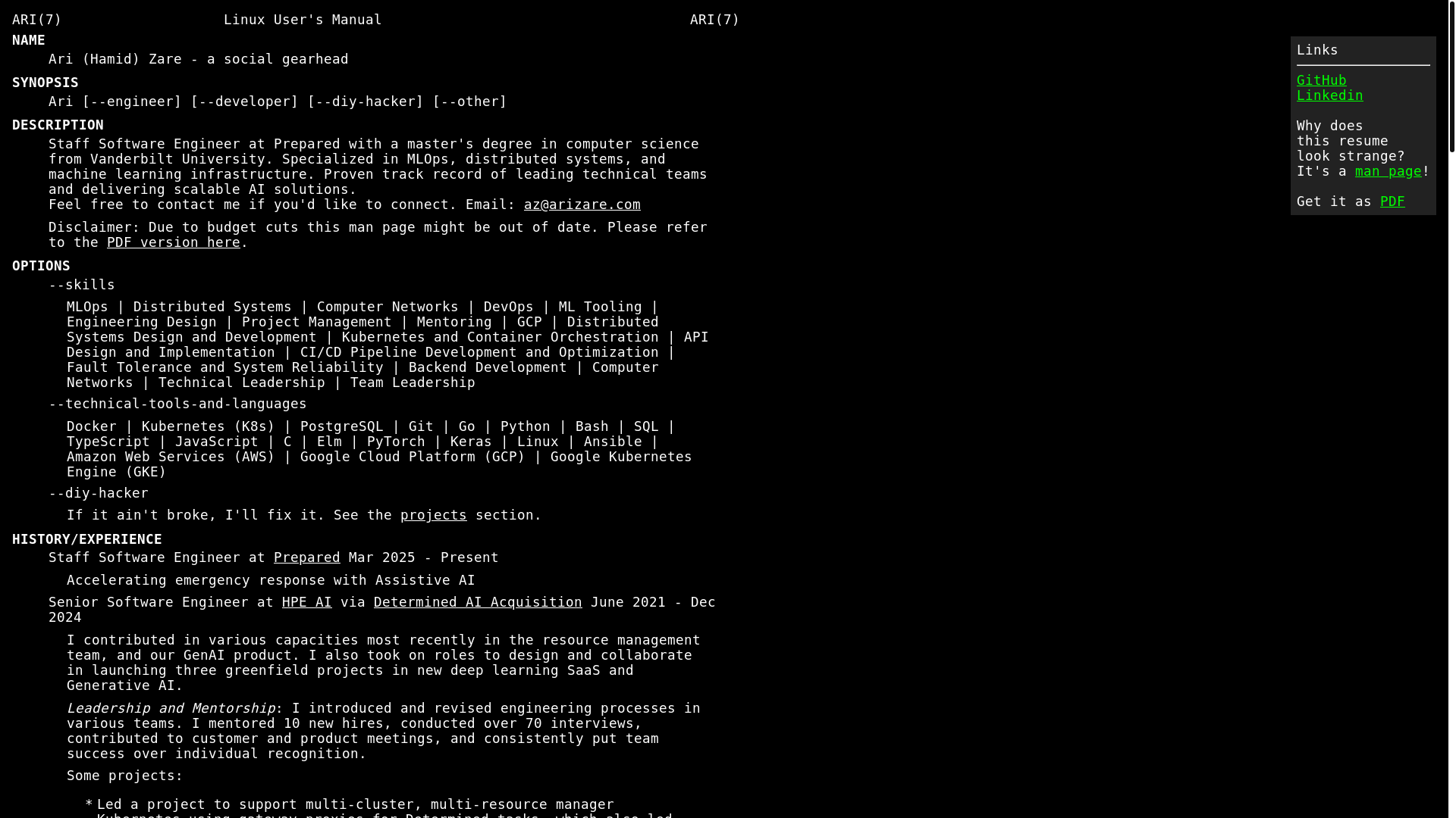 website screenshot of https://resume-man.pages.dev/