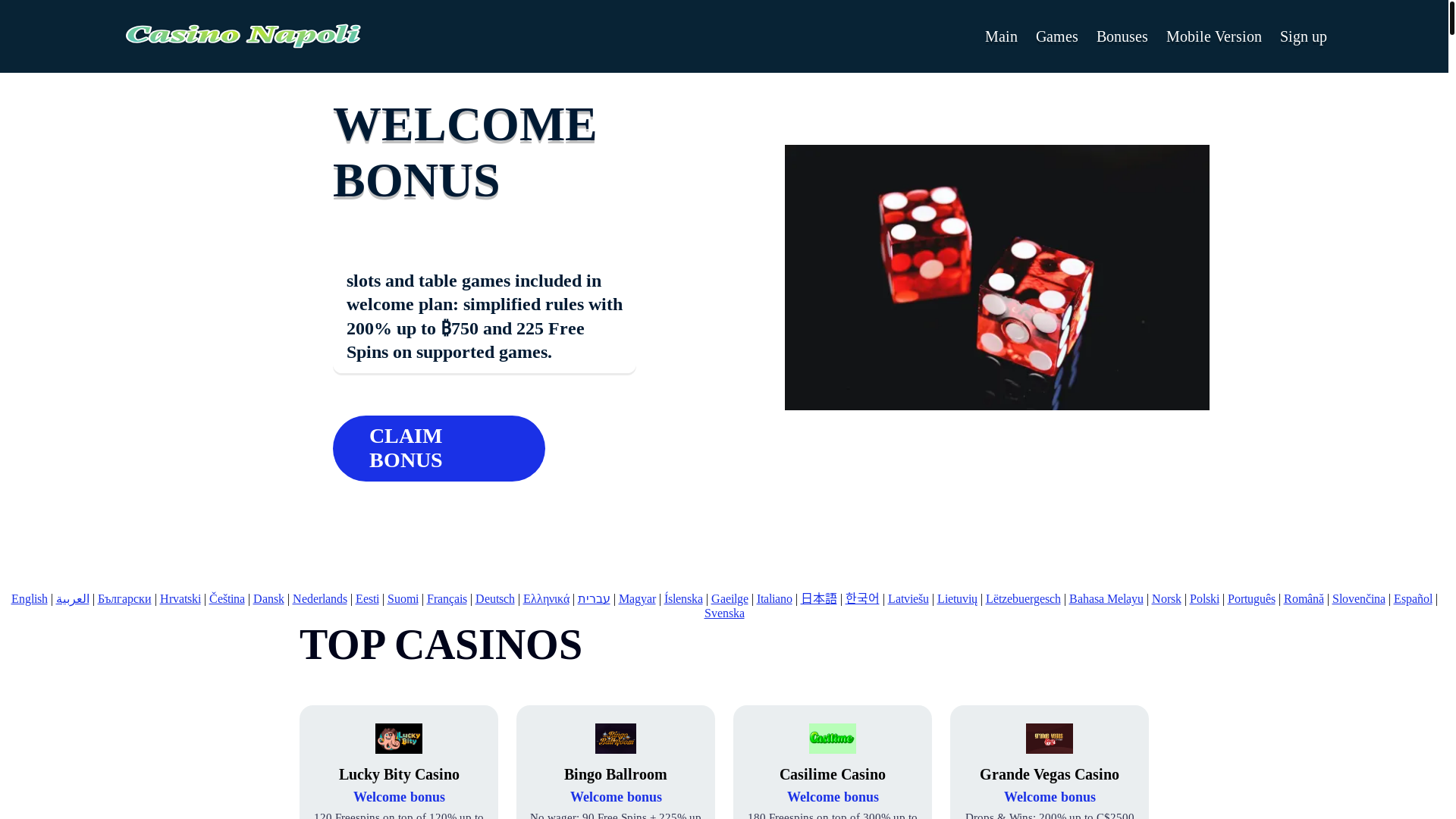 website screenshot of https://casinonapoli3.bond/