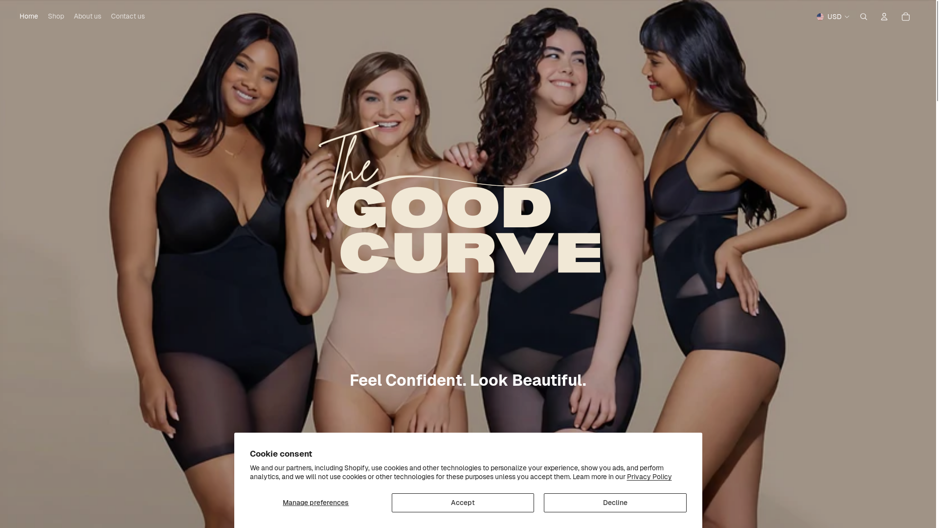 website screenshot of https://thegoodcurve.com/