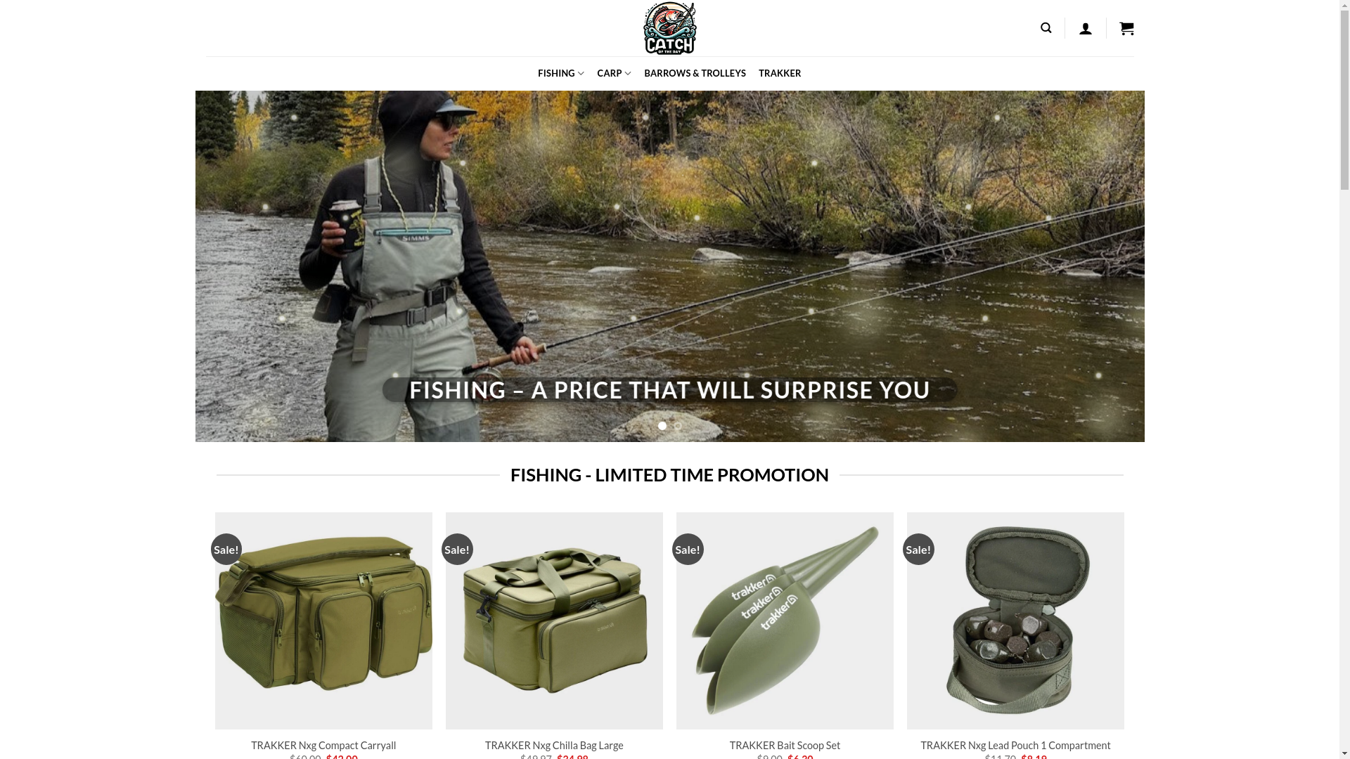 website screenshot of https://trakkerfishingsale.com/