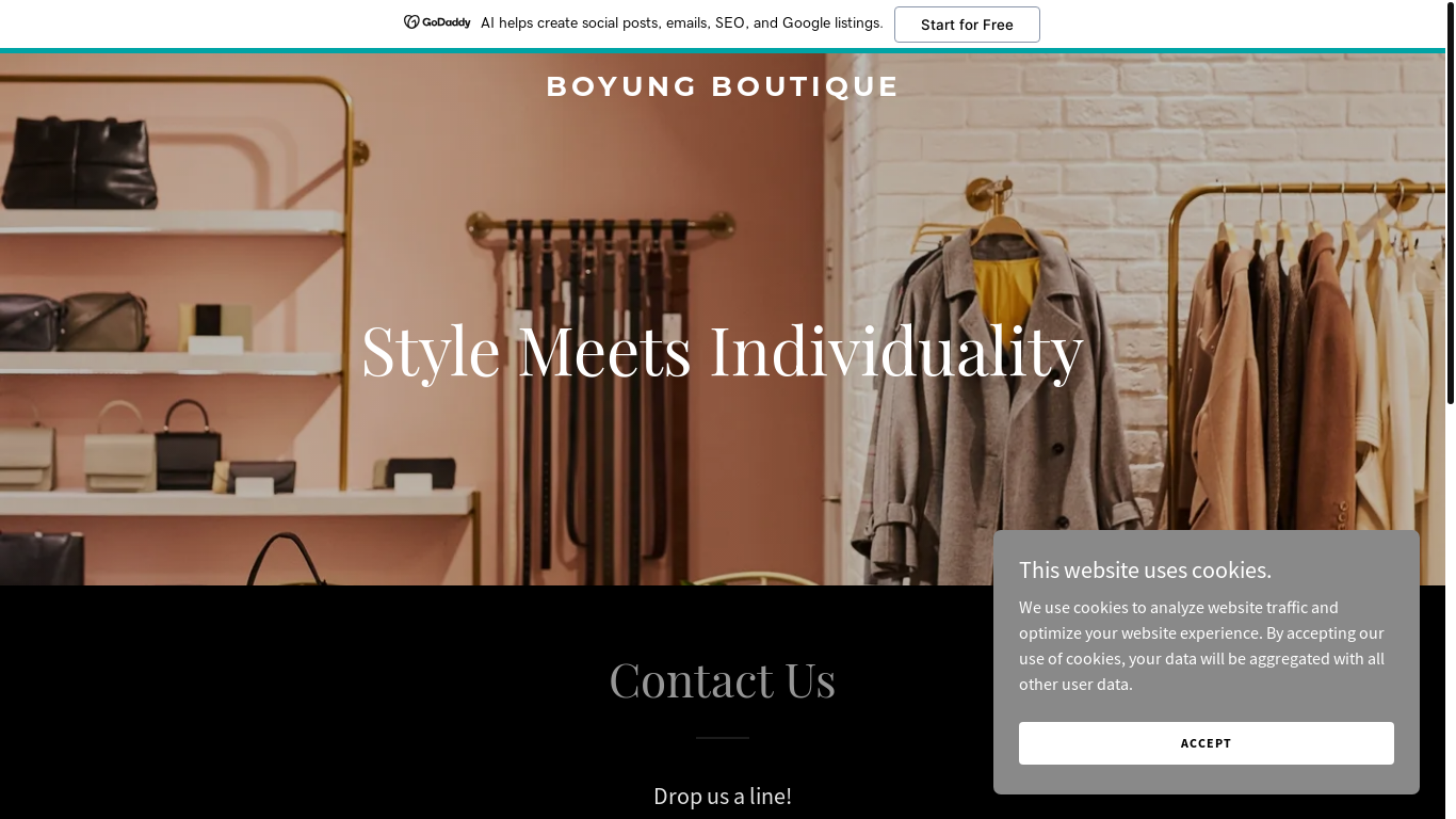website screenshot of https://boyungboutique.com/