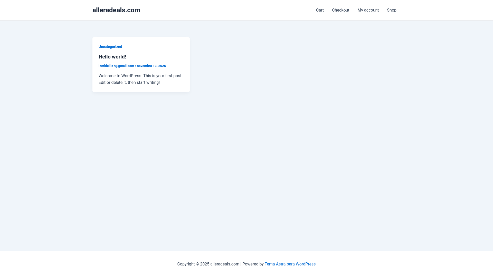 website screenshot of https://alleradeals.com/