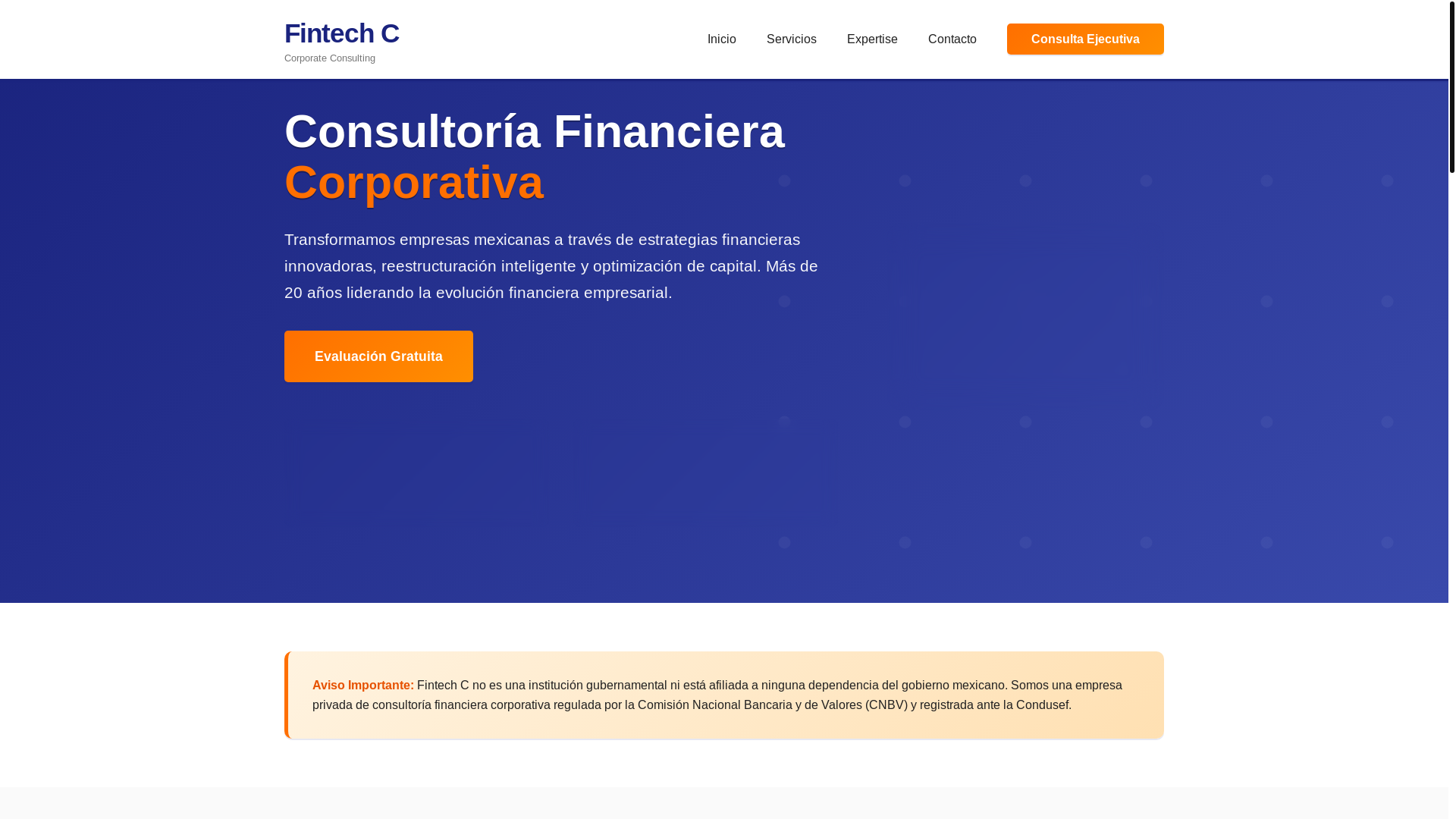 website screenshot of https://fintech-c.com/