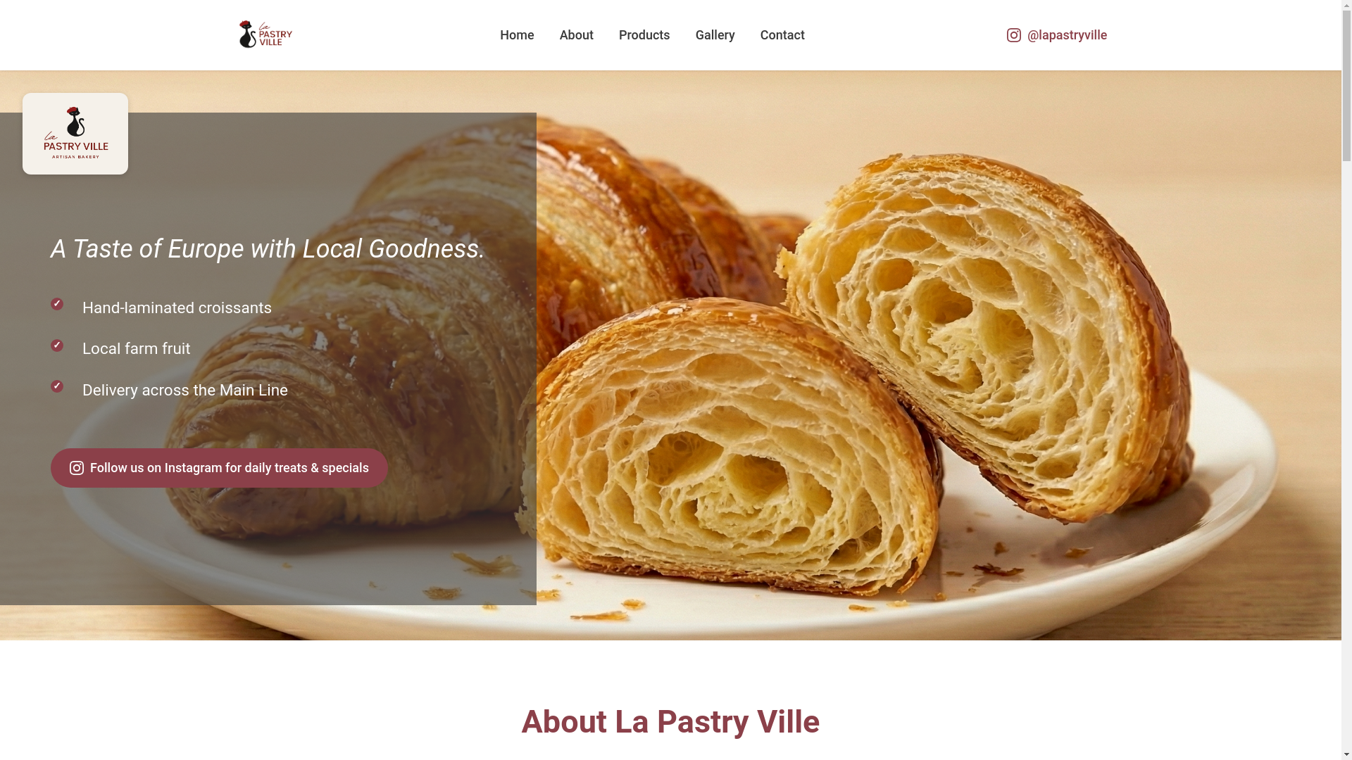 website screenshot of https://lapastryville.com/
