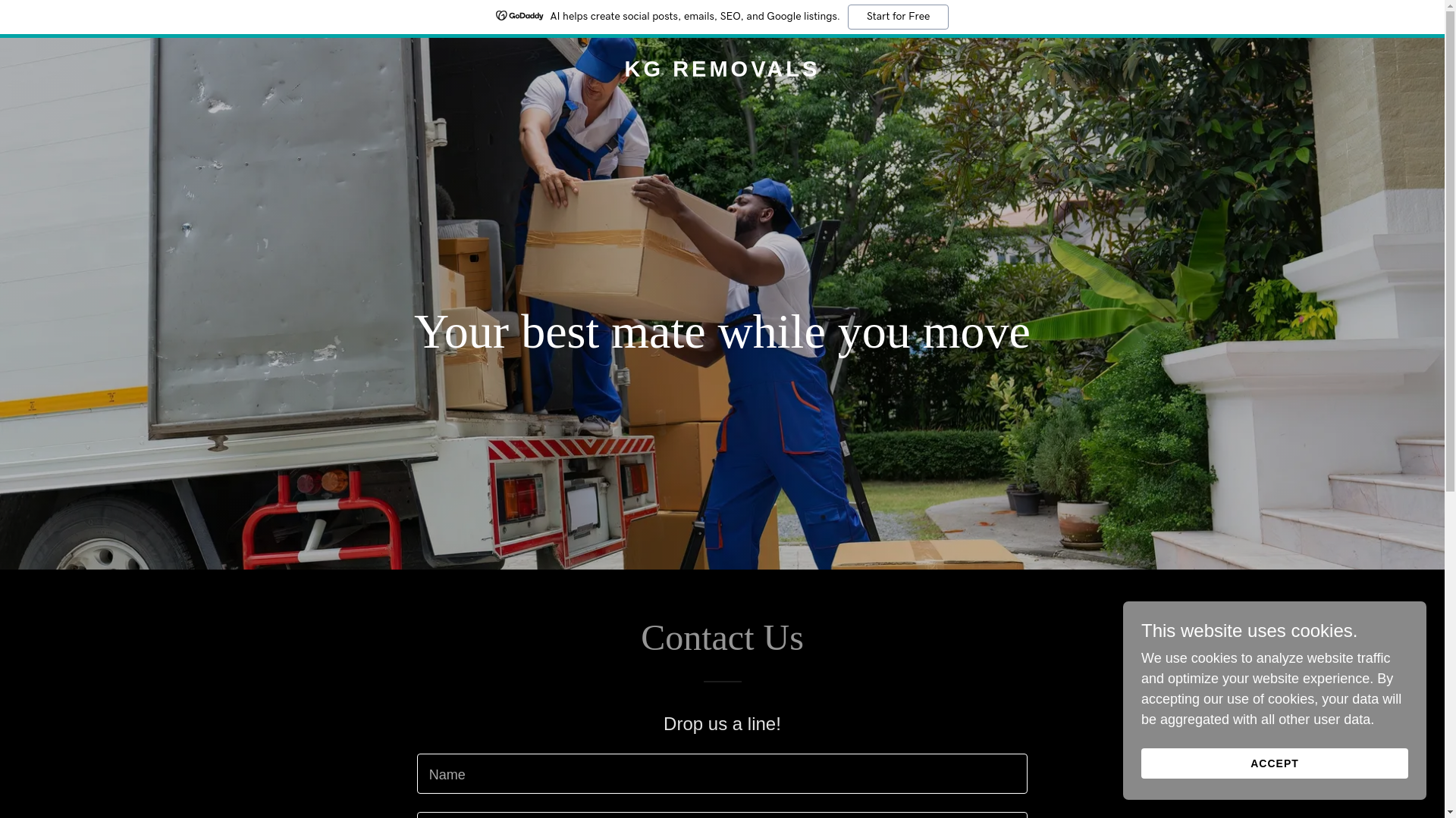 website screenshot of https://kgremovals.com.au/