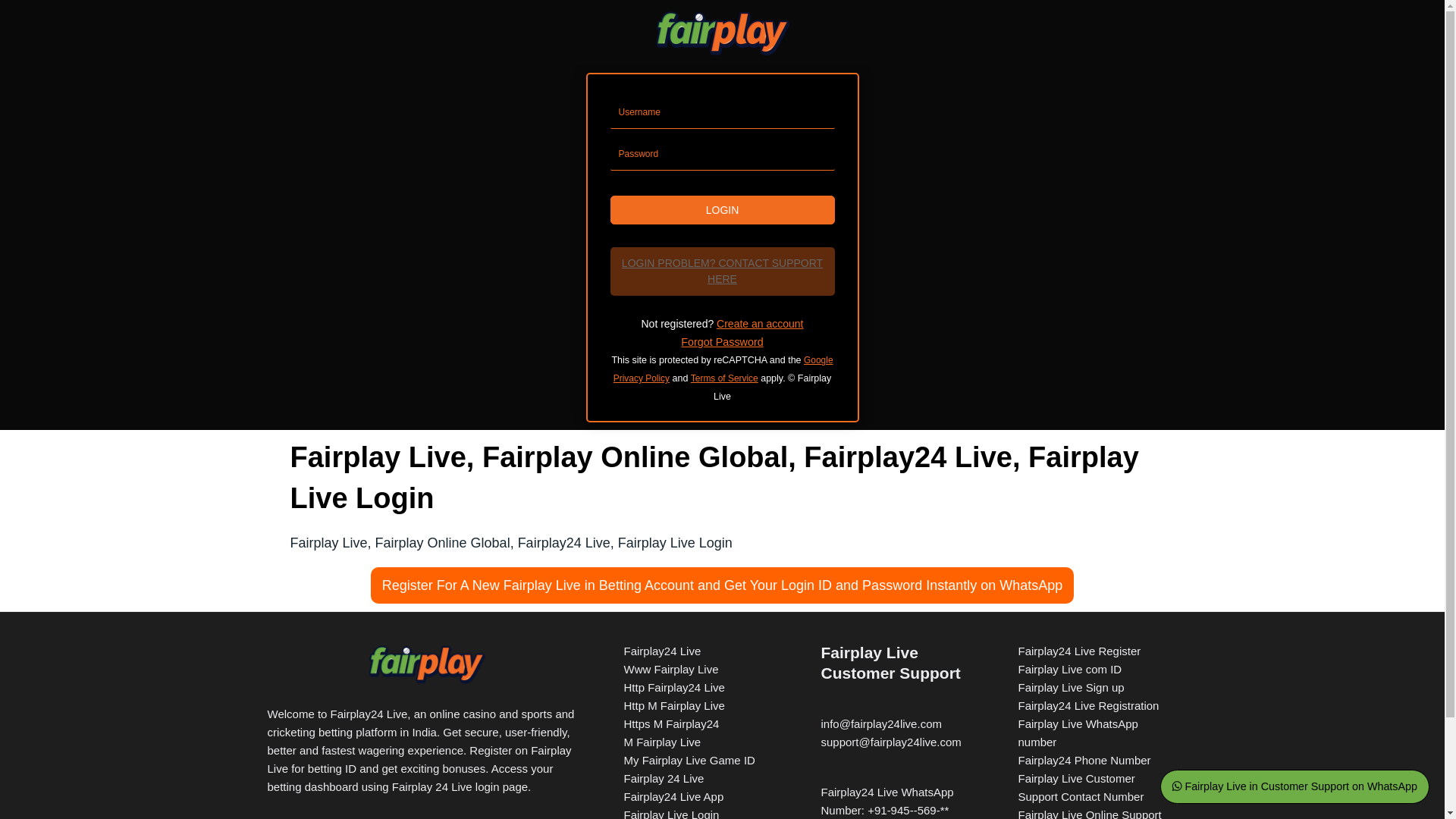 website screenshot of https://fairplayonline.live/