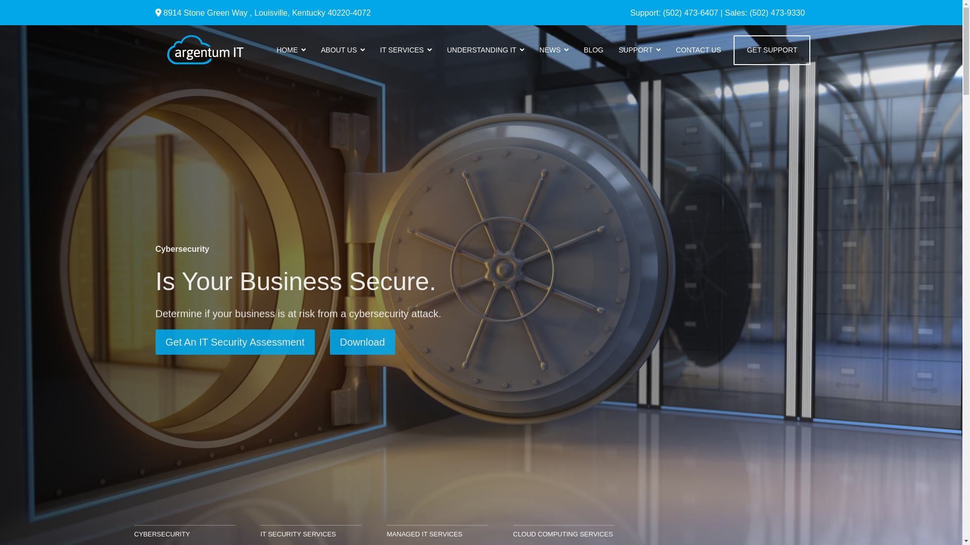 website screenshot of https://argentumitenterprise.com/