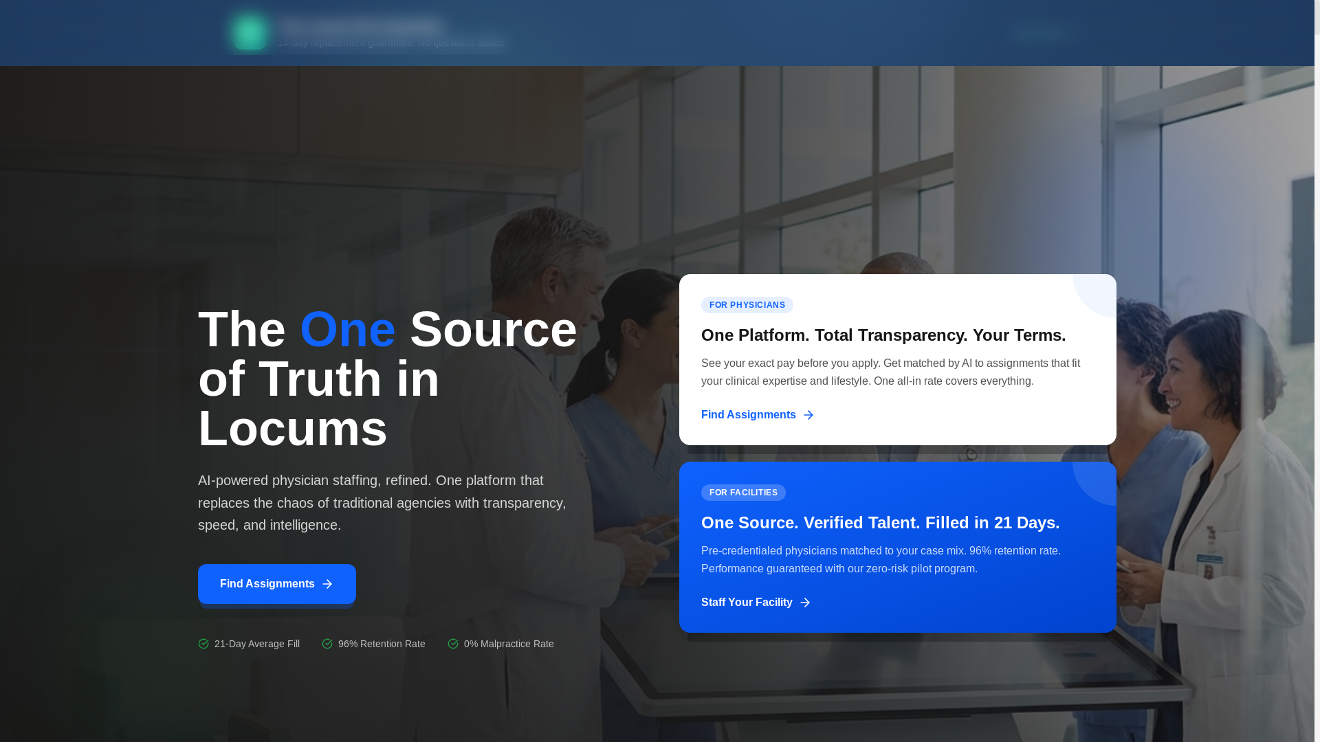 website screenshot of https://meetlocumsone.com/